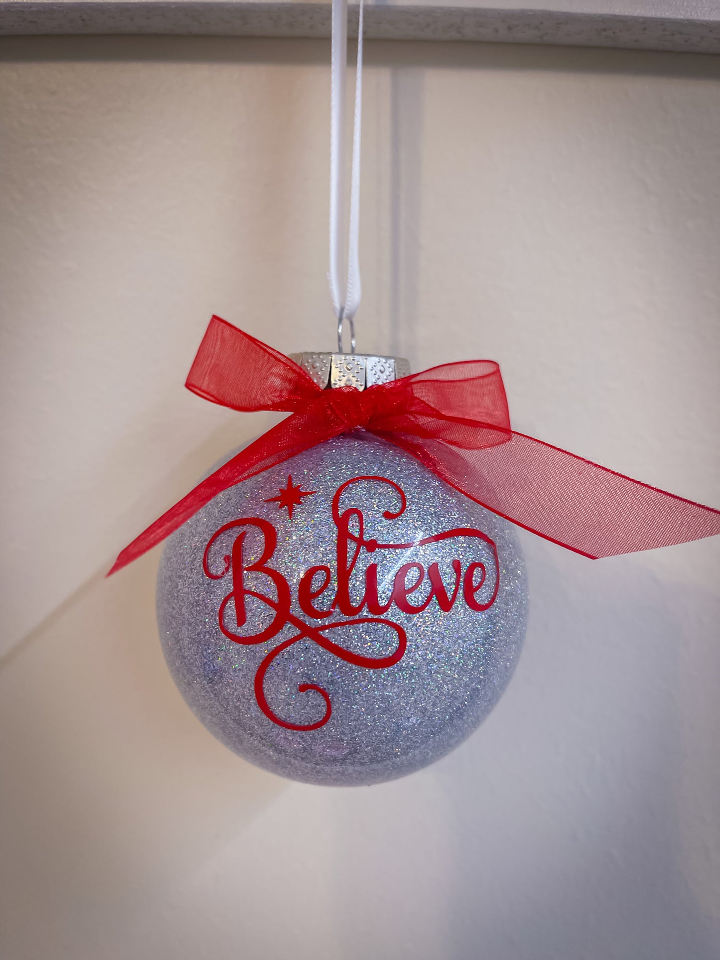 Believe Glitter Ball Ornament