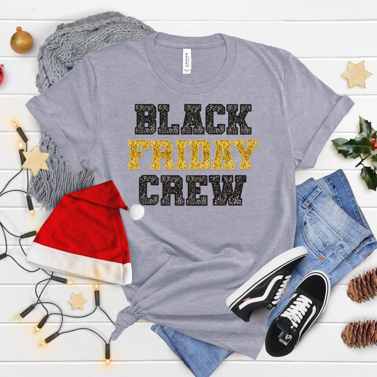 Black Friday Crew T-Shirt – Shopping Team Short Sleeve Graphic Tee