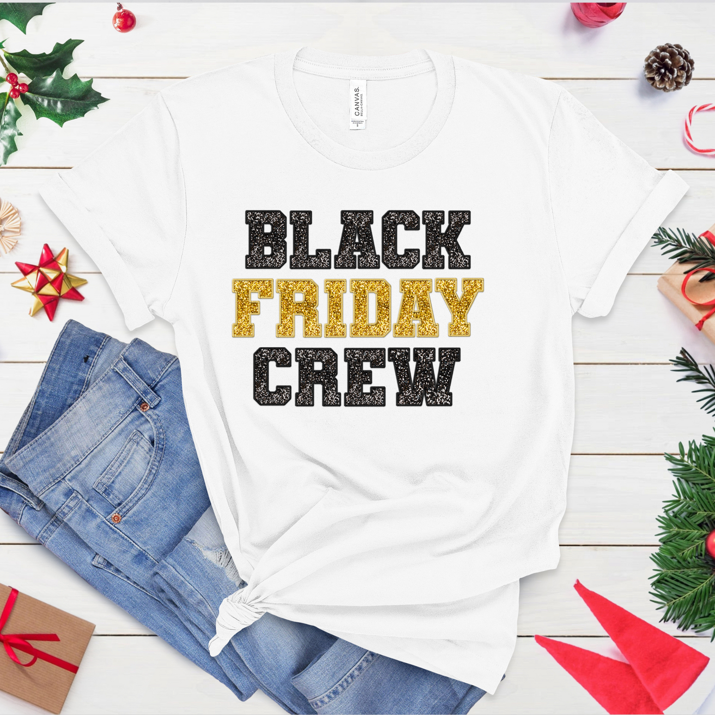 Black Friday Crew T-Shirt – Shopping Team Short Sleeve Graphic Tee