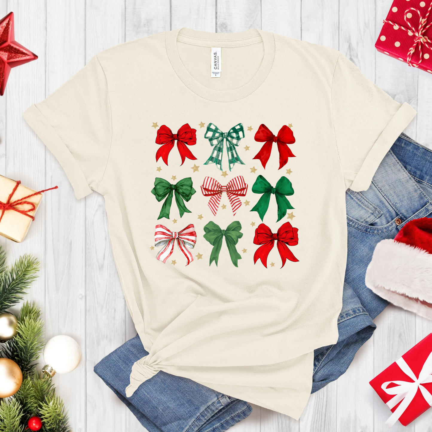Christmas Bow T-Shirt – Festive Holiday Graphic Tee