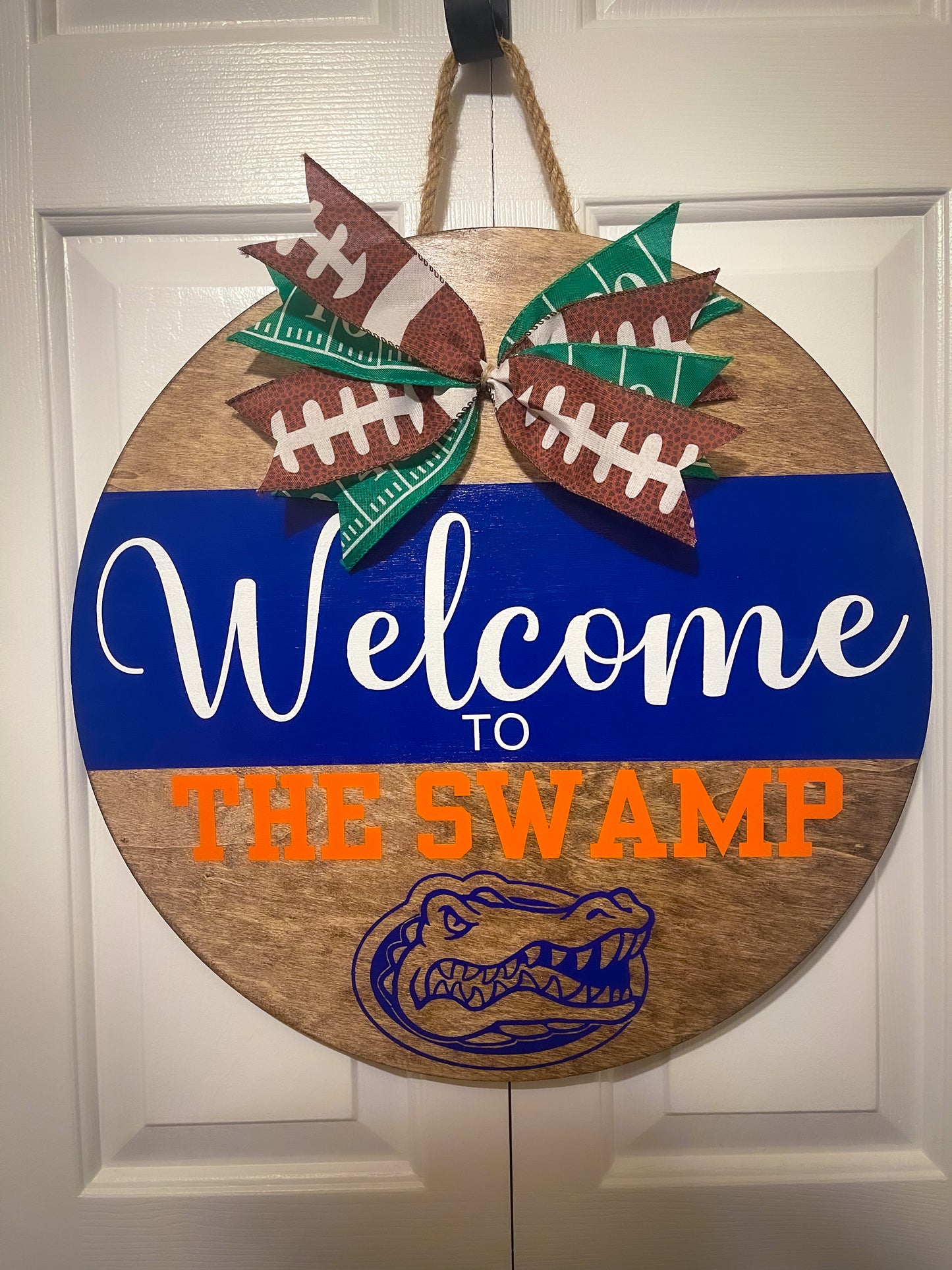 Florida Gators Welcome to The Swamp Wood Door Hanger