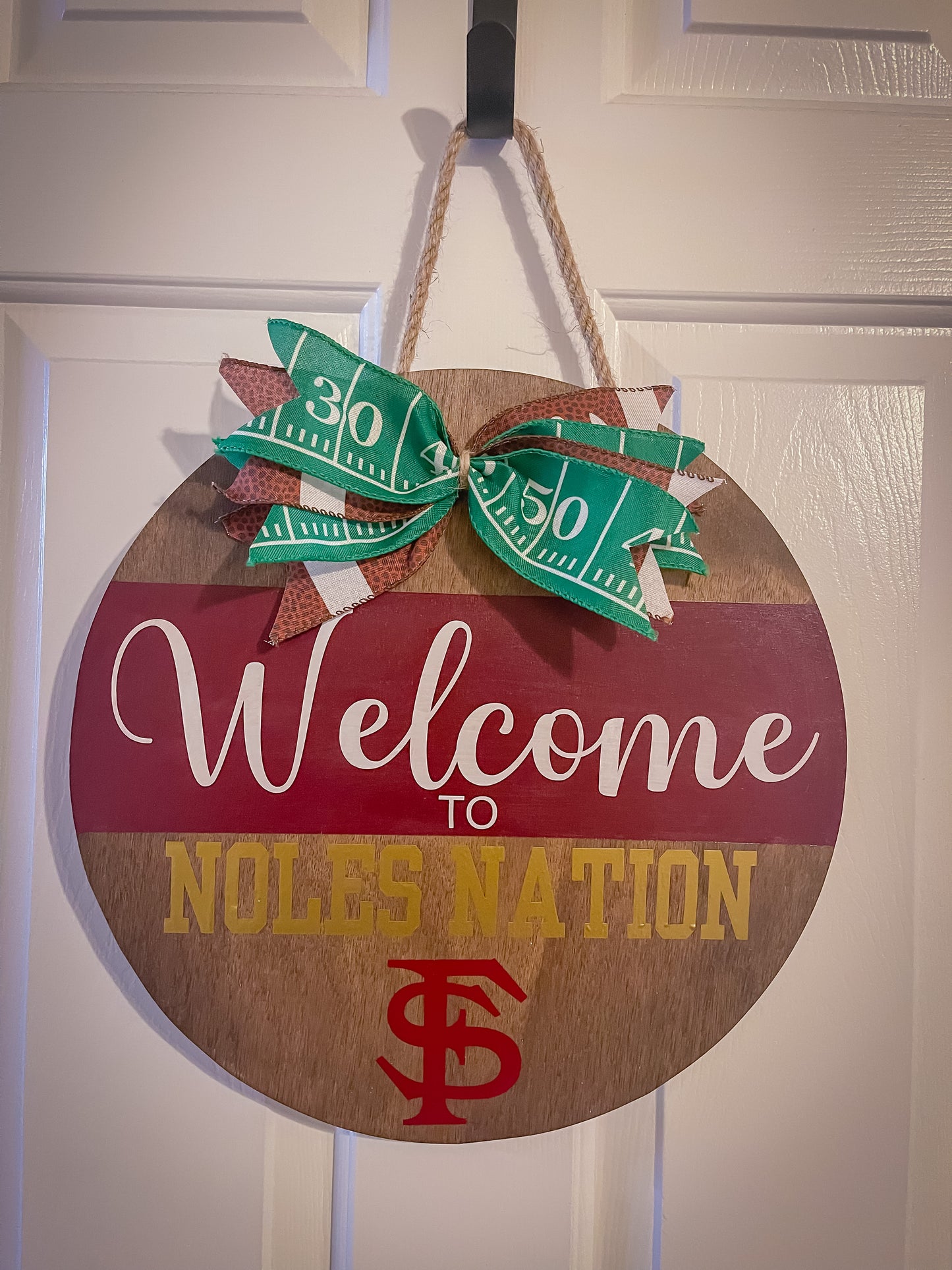 Florida State Welcome to Noles Nation Wood Door Hanger