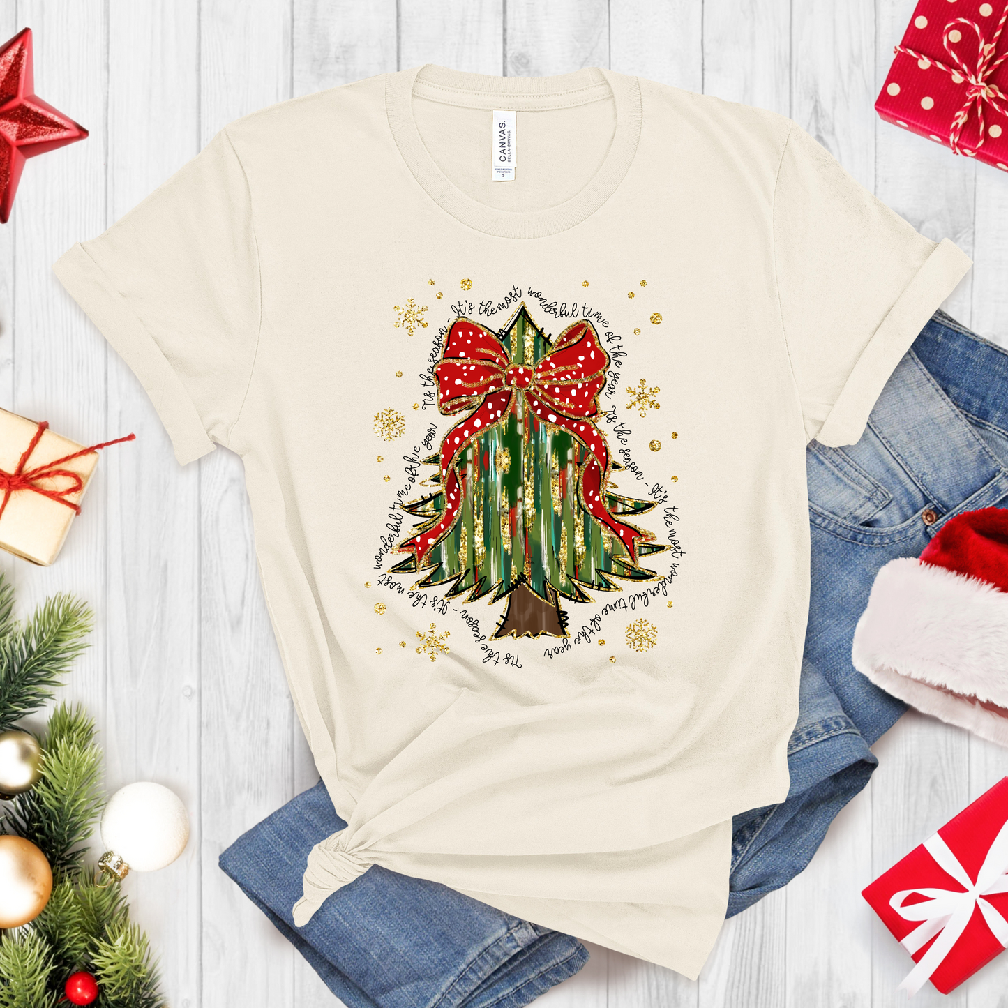 Glitter Christmas Tree T-Shirt – Festive Holiday Graphic Tee