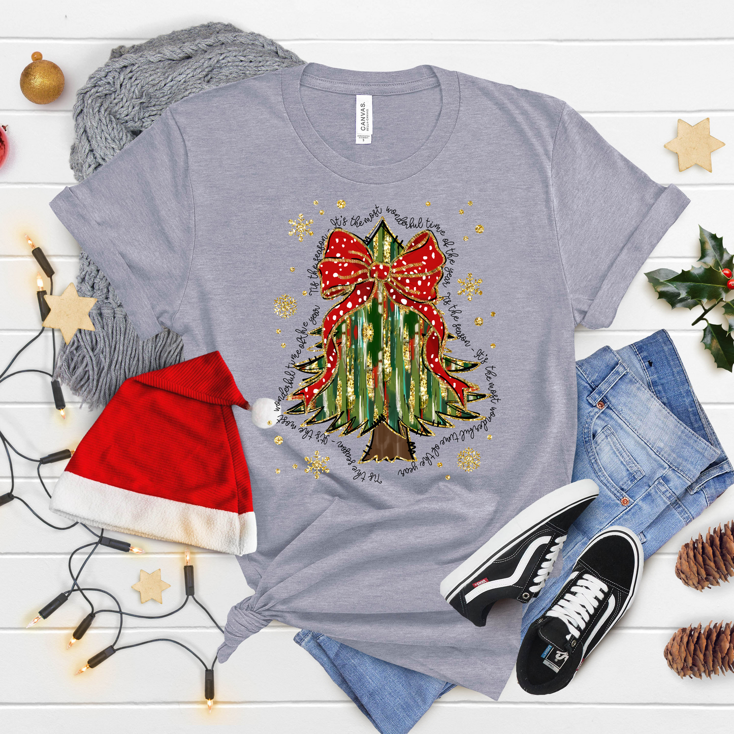 Glitter Christmas Tree T-Shirt – Festive Holiday Graphic Tee