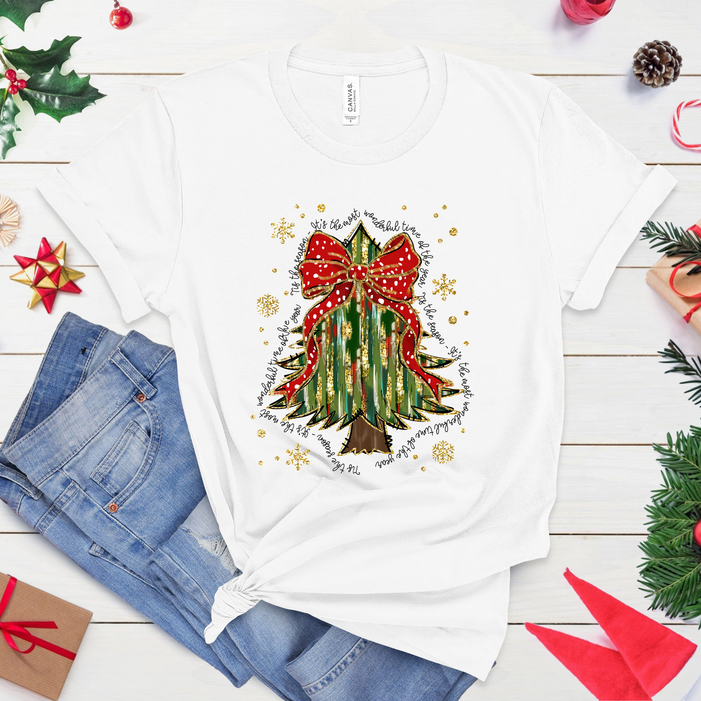 Glitter Christmas Tree T-Shirt – Festive Holiday Graphic Tee