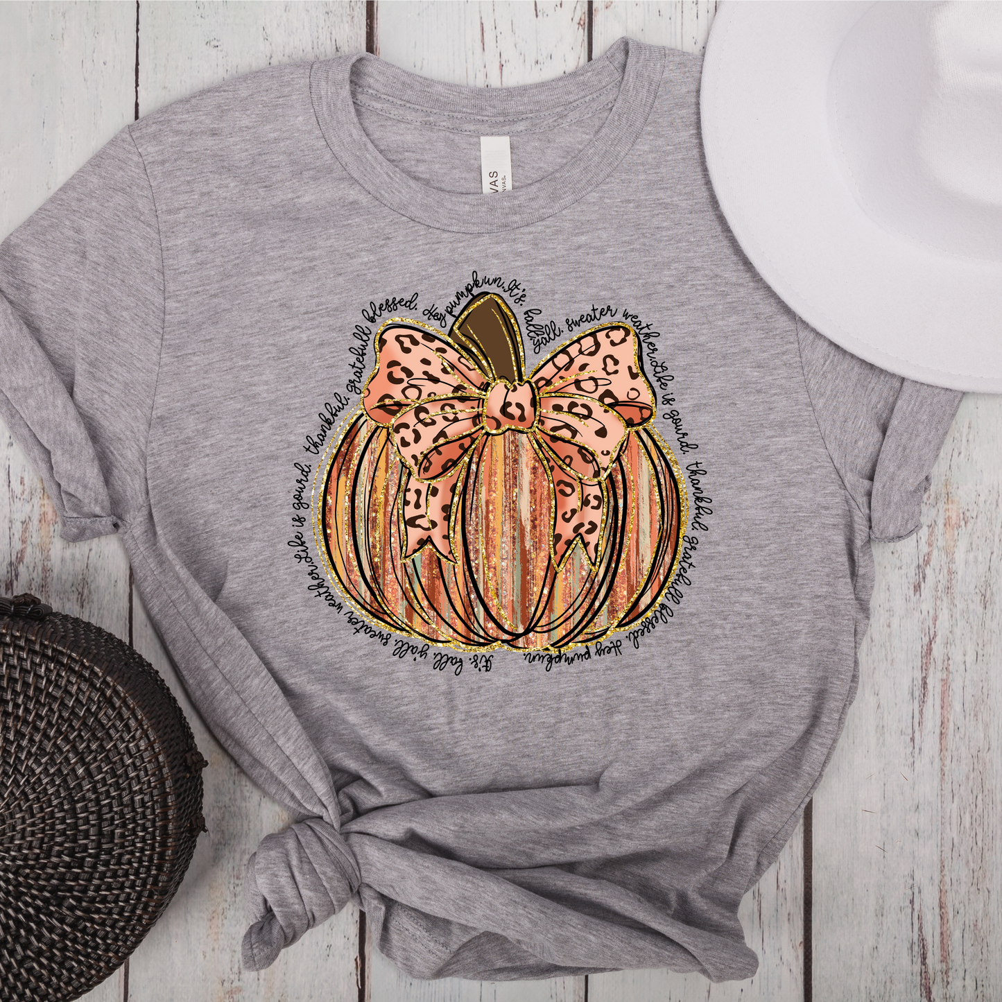 Glitter Pumpkin Fall Short Sleeve Graphic Tee