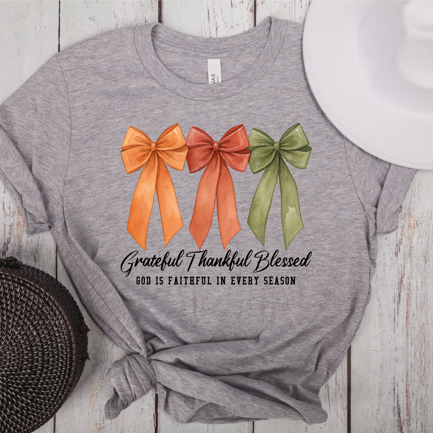 Grateful, Thankful & Blessed Fall Short Sleeve Graphic Tee