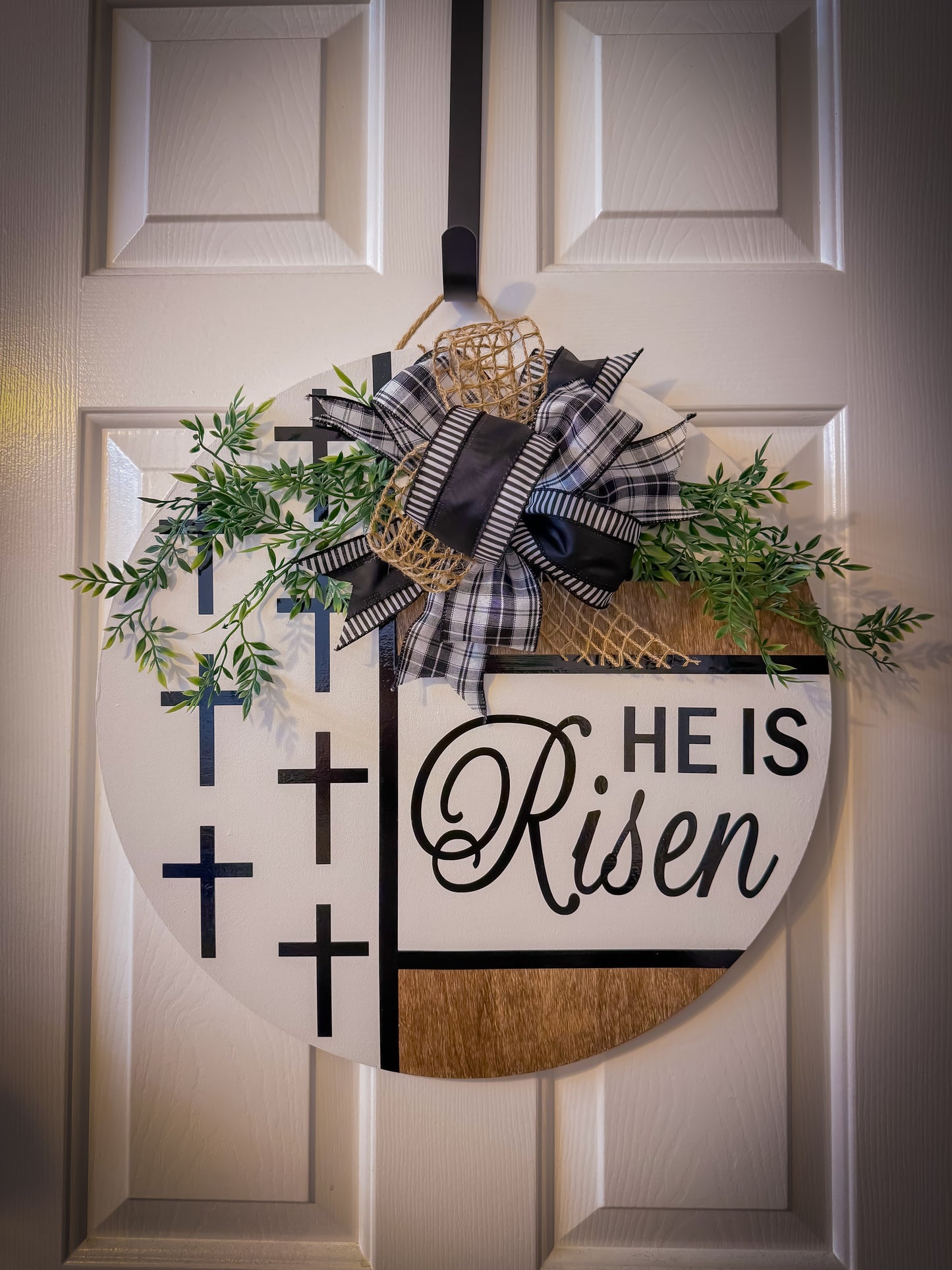 He is Risen Wood Door Hanger