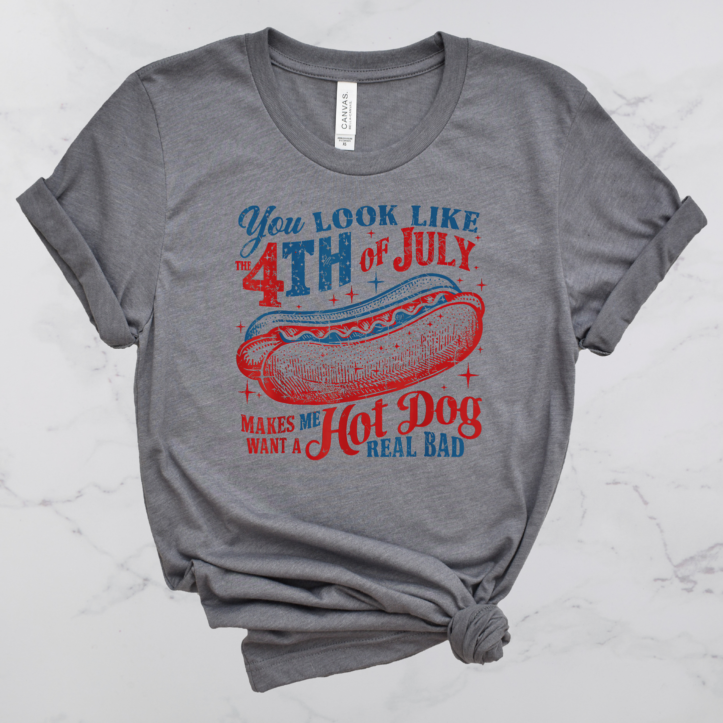 Patriotic Hotdog Short Sleeve Graphic Tee