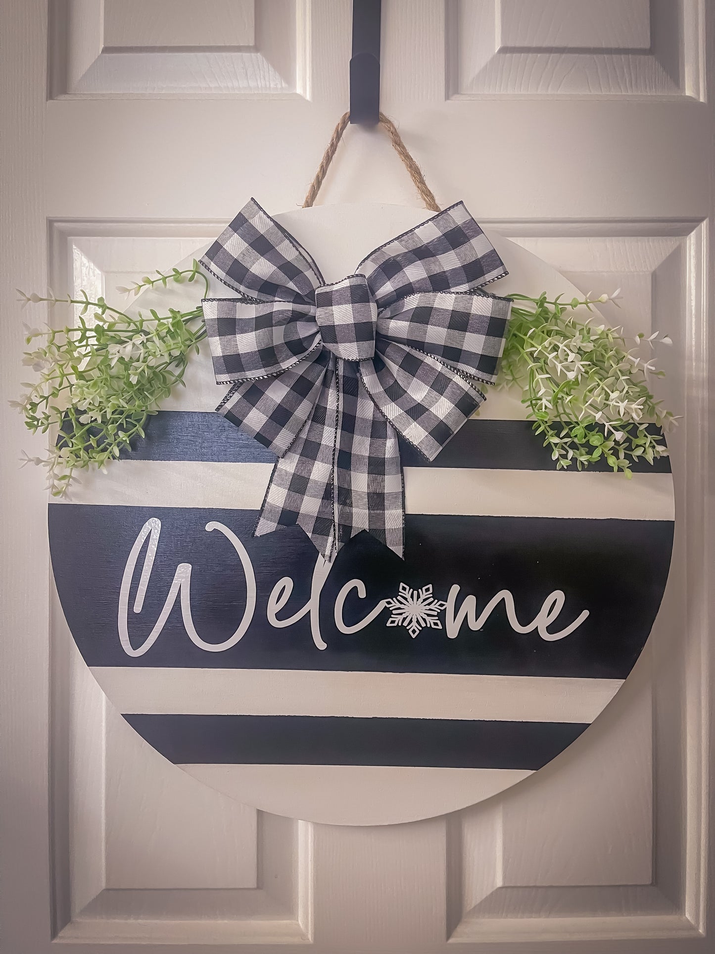 Winter Welcome Wood Door Hanger