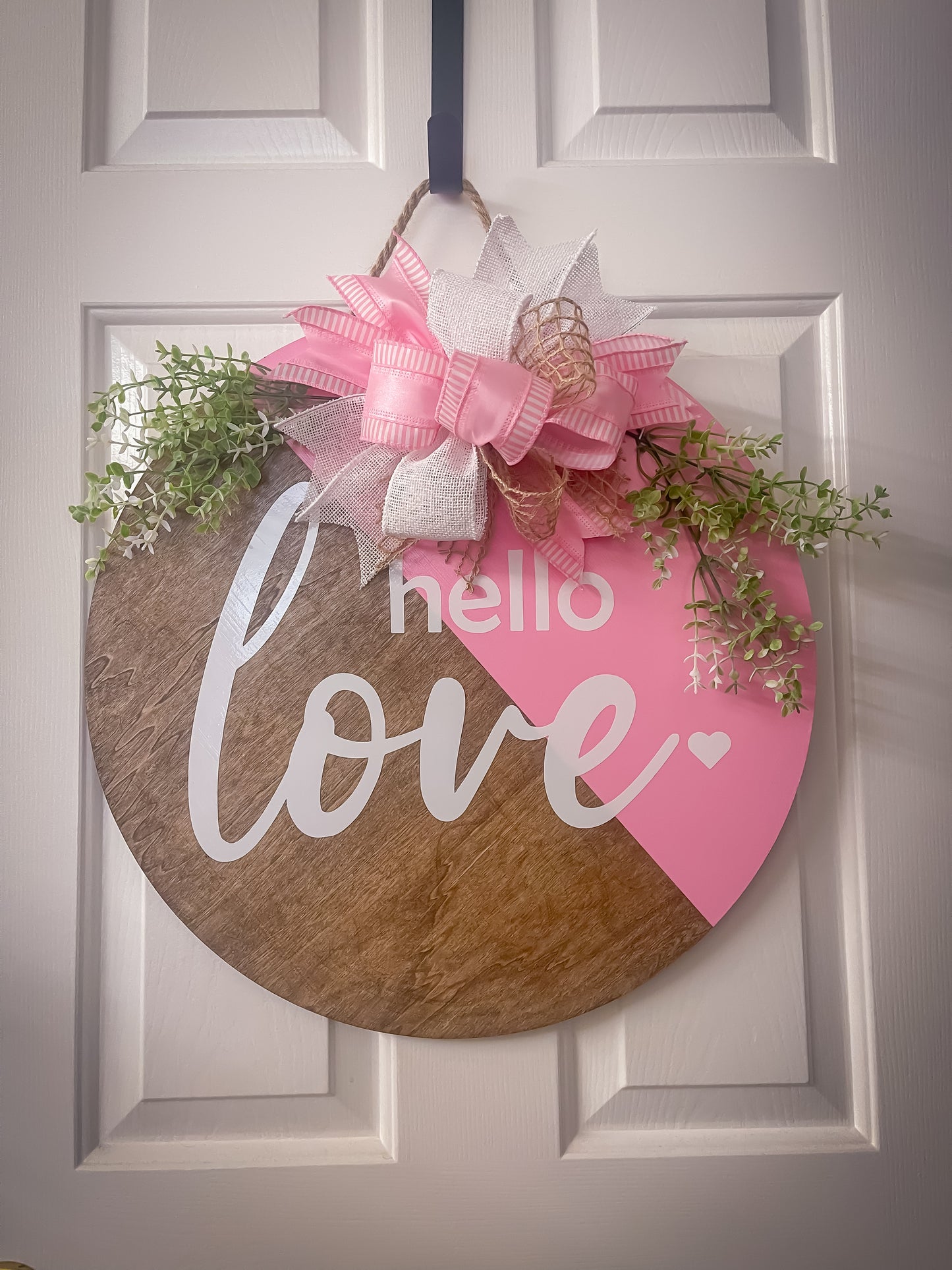 Hello Love Wood Door Hanger