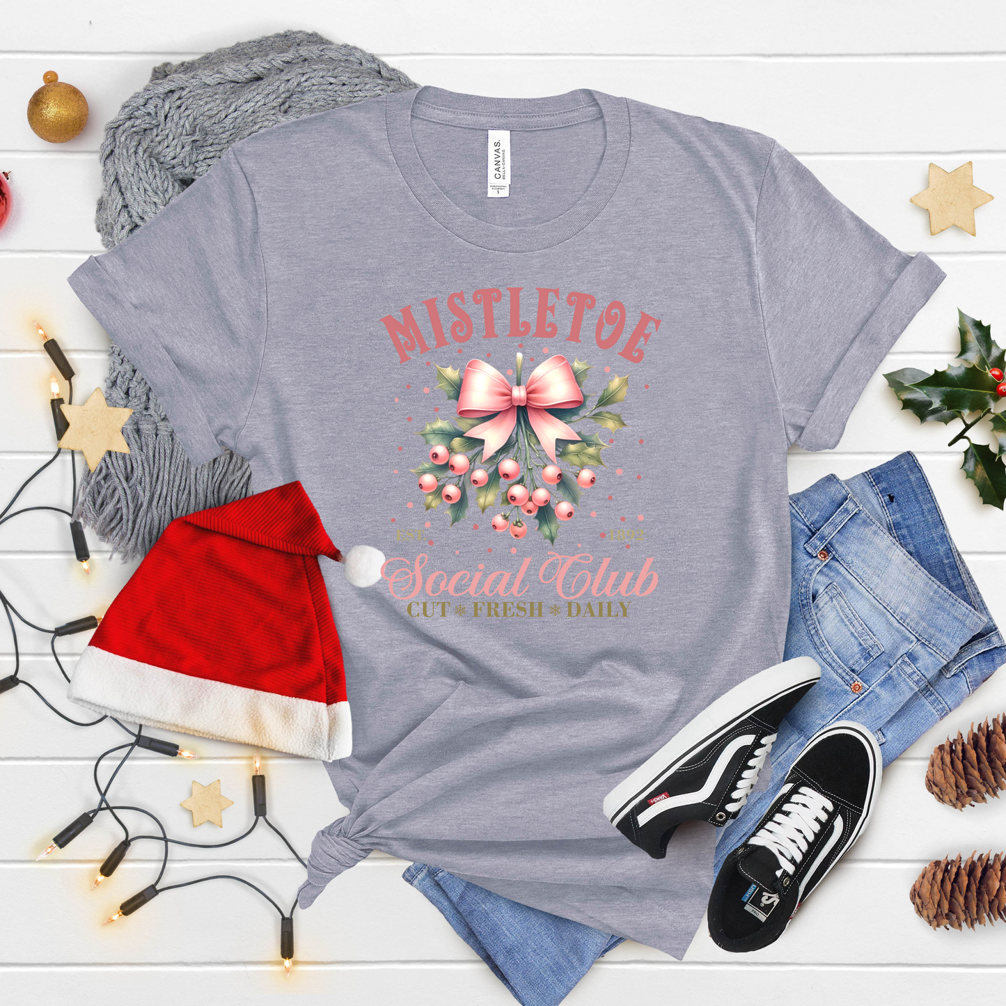 Mistletoe Social Club T-Shirt – Cute Holiday Graphic Tee