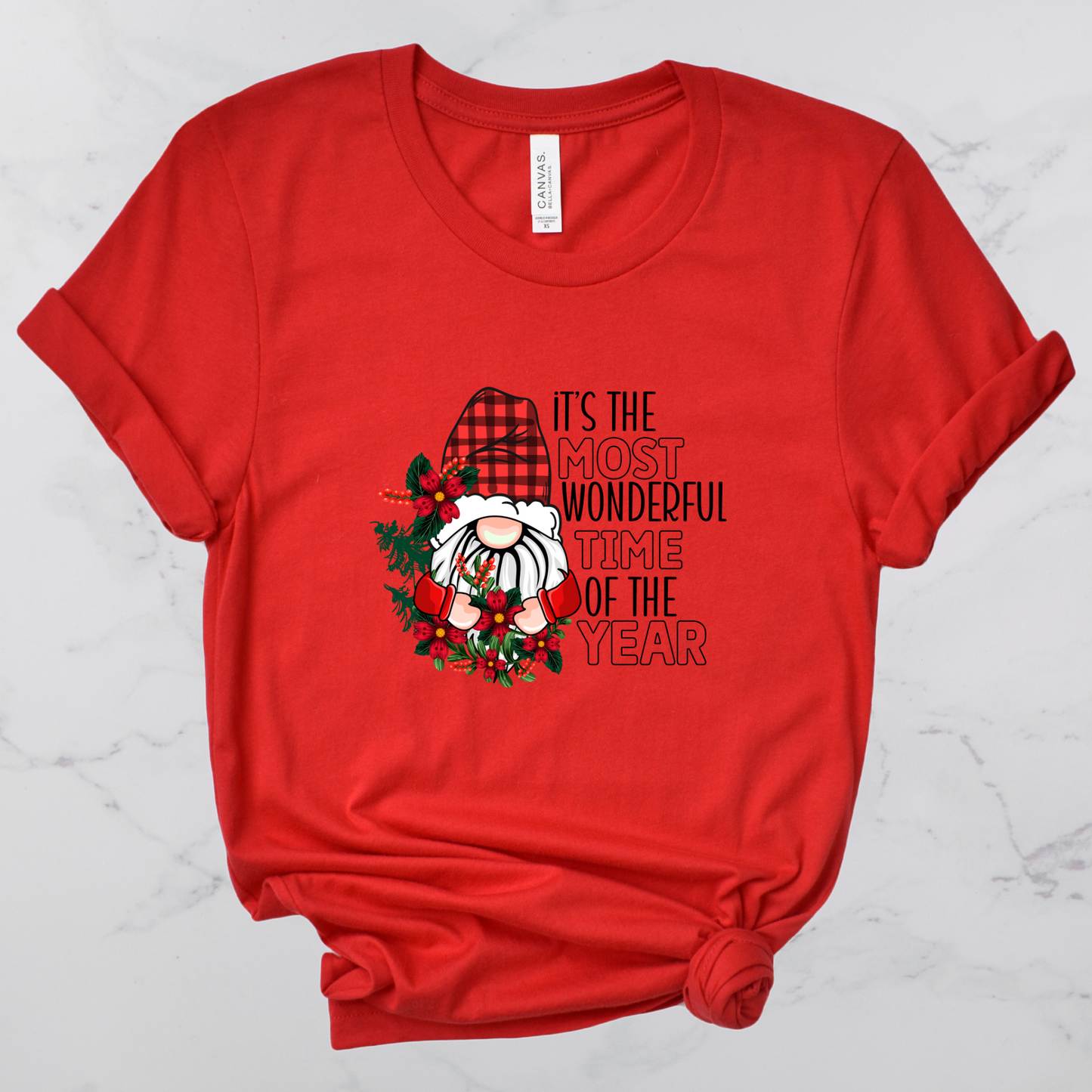 Gnome Christmas T-Shirt – Most Wonderful Time of Year Graphic Tee