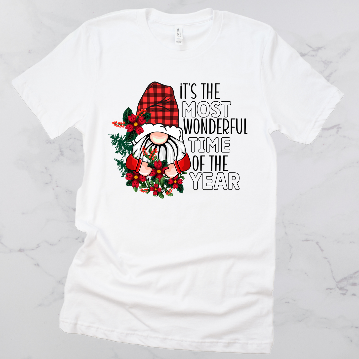 Gnome Christmas T-Shirt – Most Wonderful Time of Year Graphic Tee