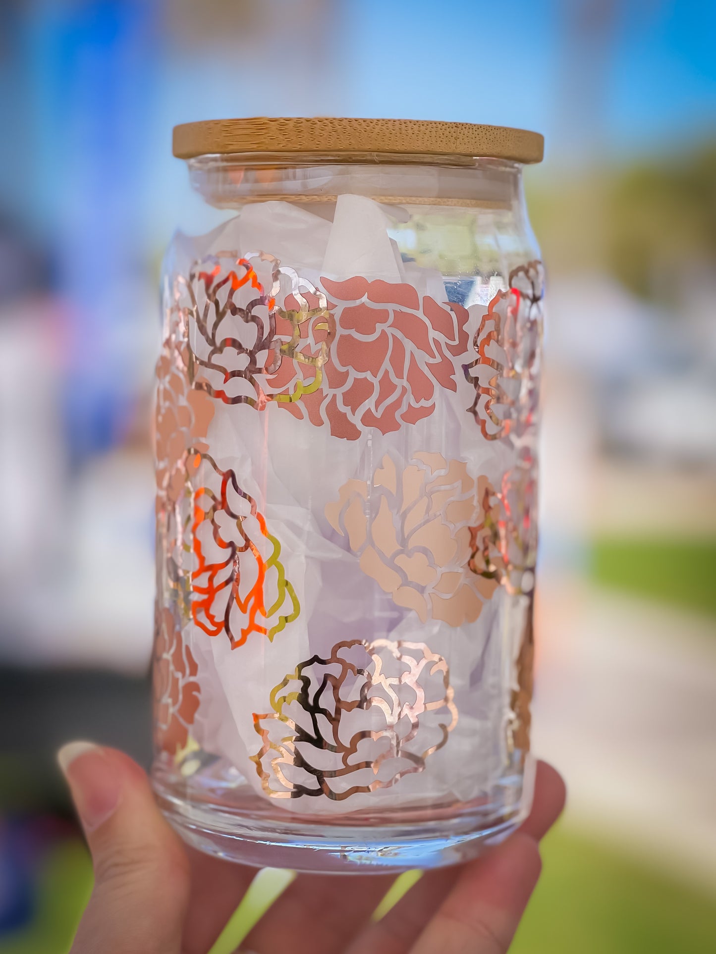 Peonies Style Libby Glass Cup