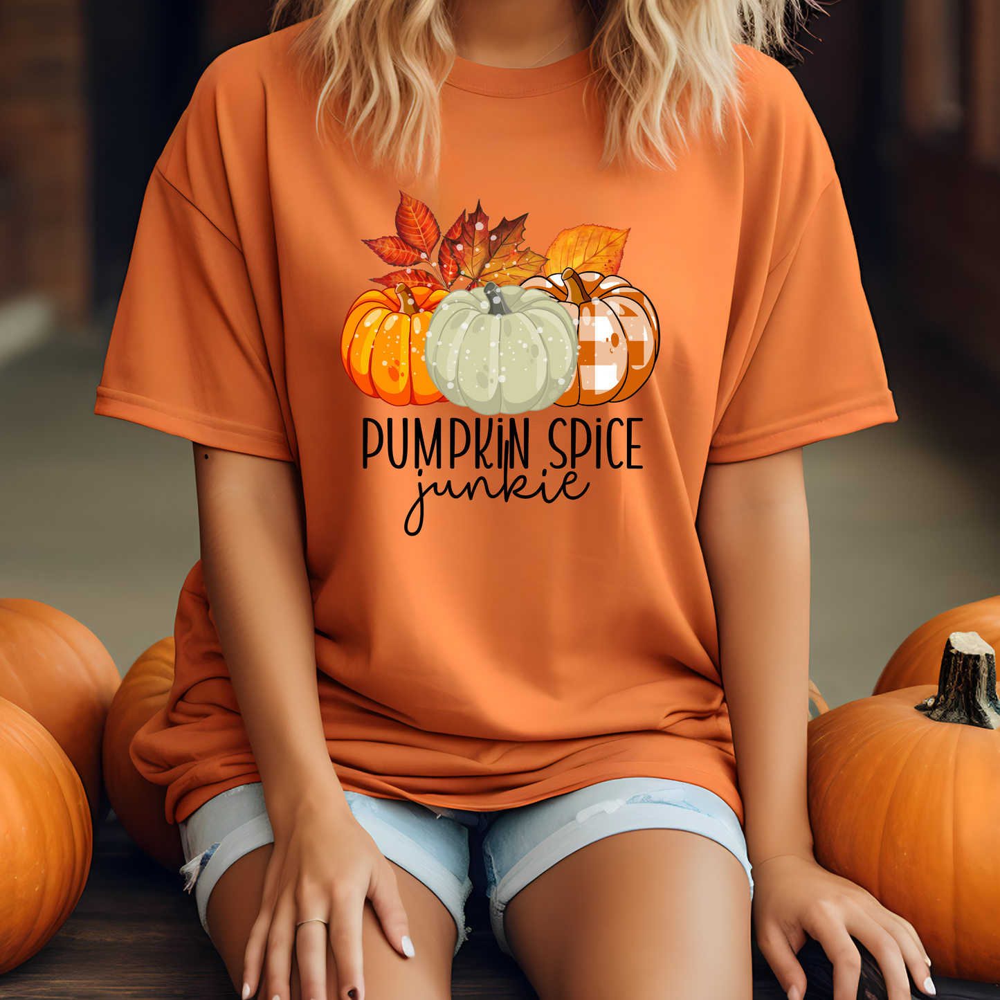Pumpkin Spice Junkie Short Sleeve Graphic Tee