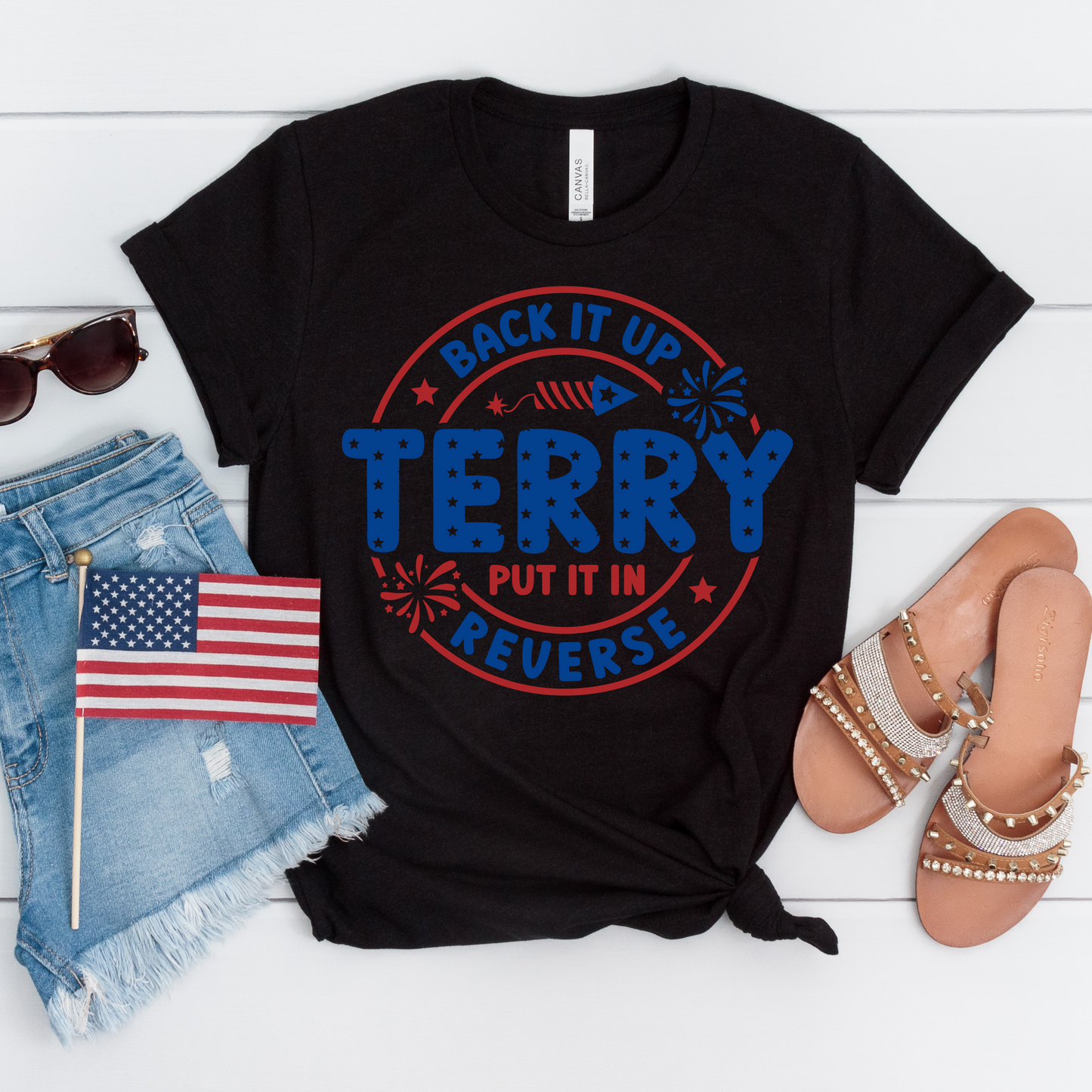 Patriotic Back It Up Terry Short Sleeve Graphic Tee