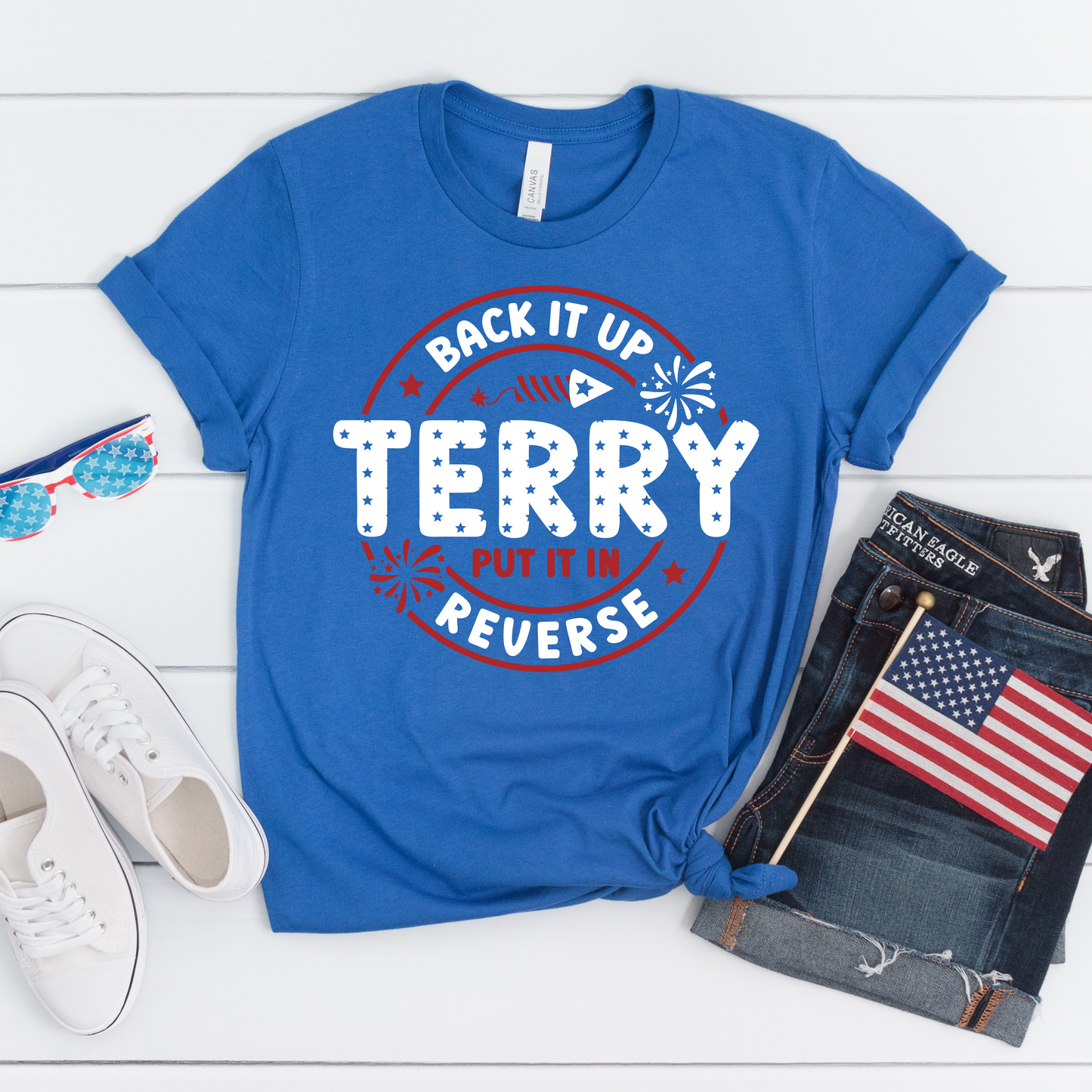 Patriotic Back It Up Terry Short Sleeve Graphic Tee