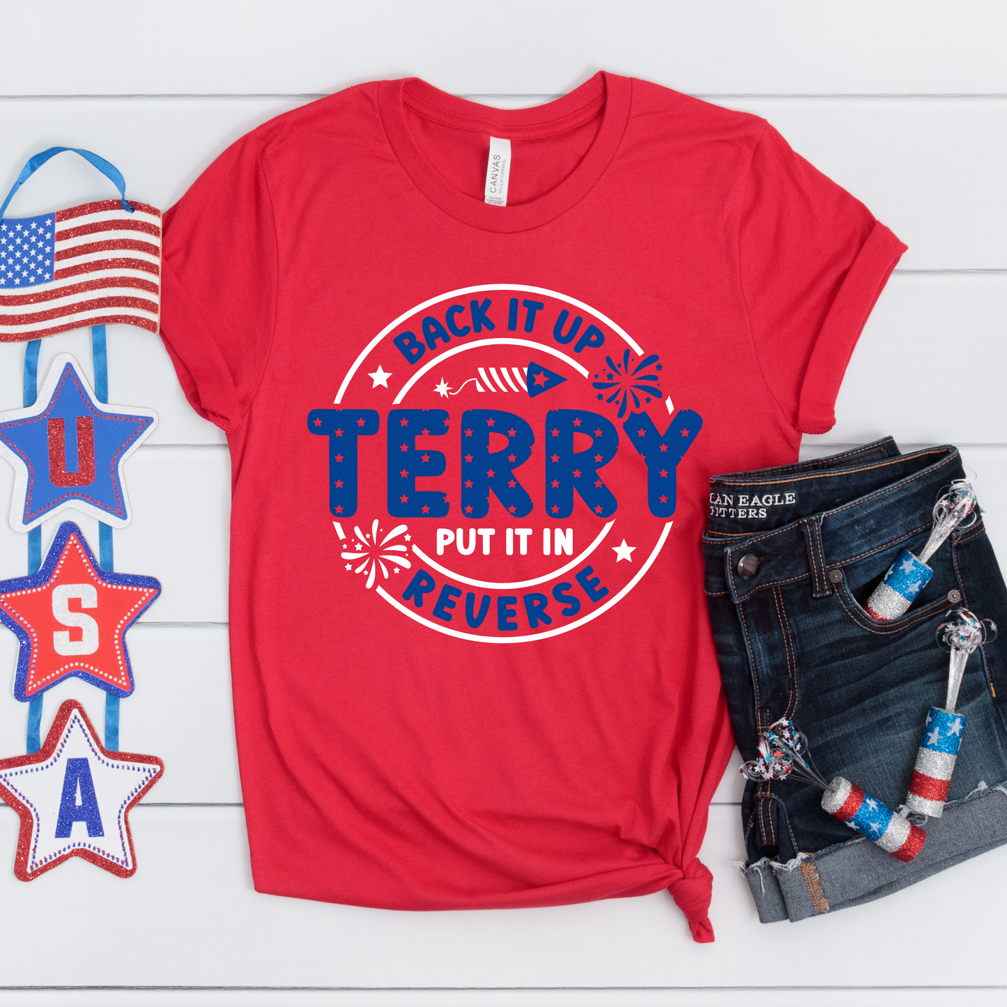 Patriotic Back It Up Terry Short Sleeve Graphic Tee