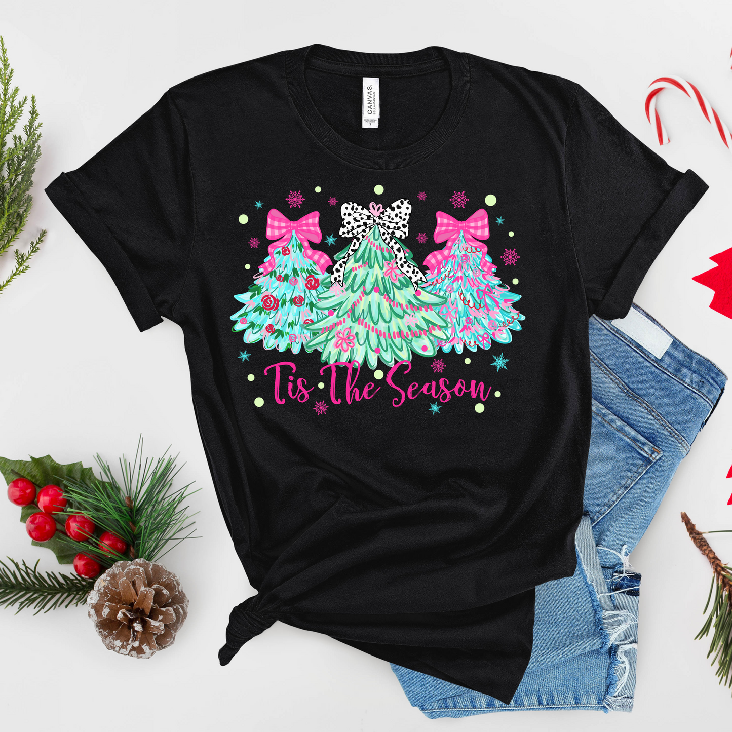 ’Tis the Season Christmas Tree T-Shirt – Cute Holiday Graphic Tee