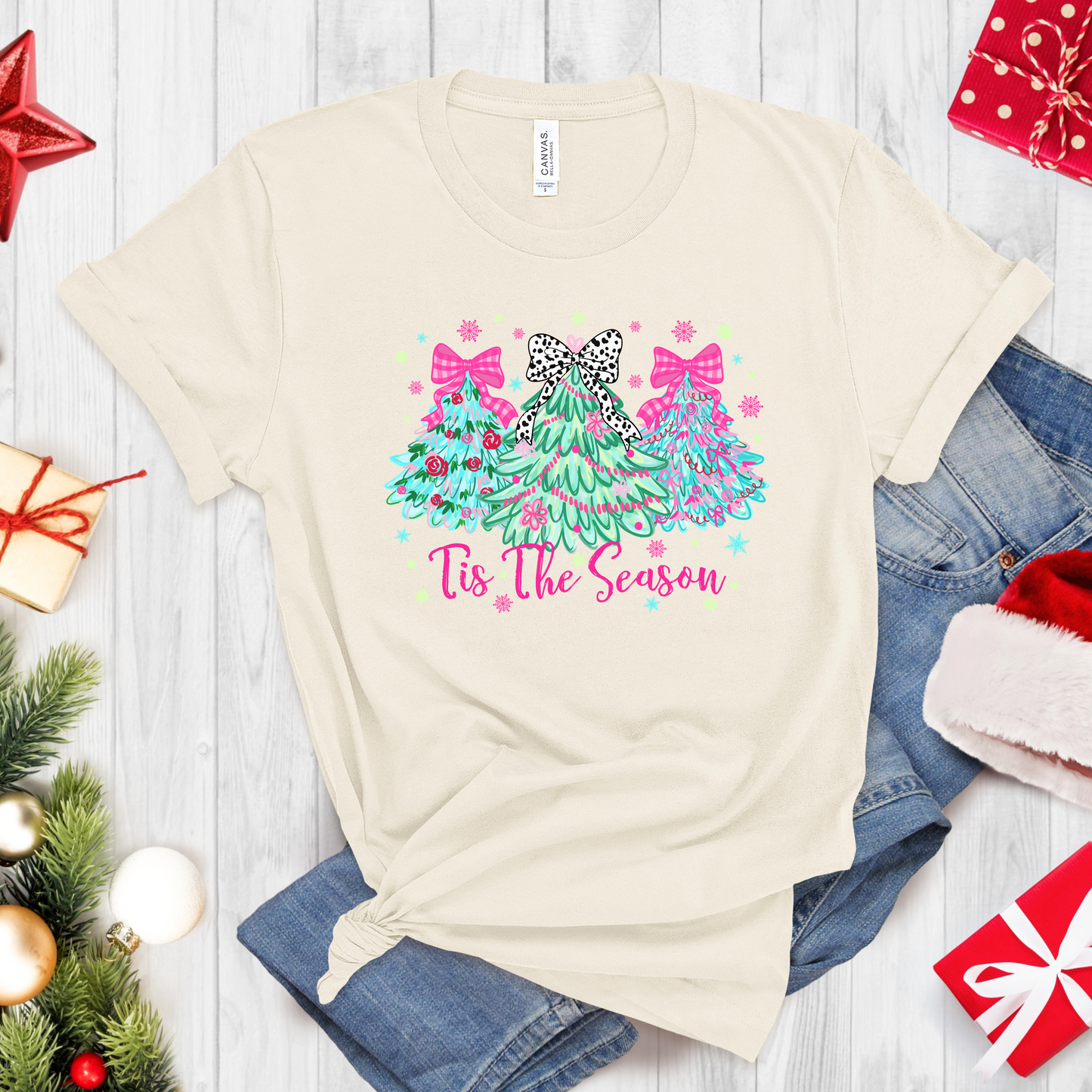’Tis the Season Christmas Tree T-Shirt – Cute Holiday Graphic Tee