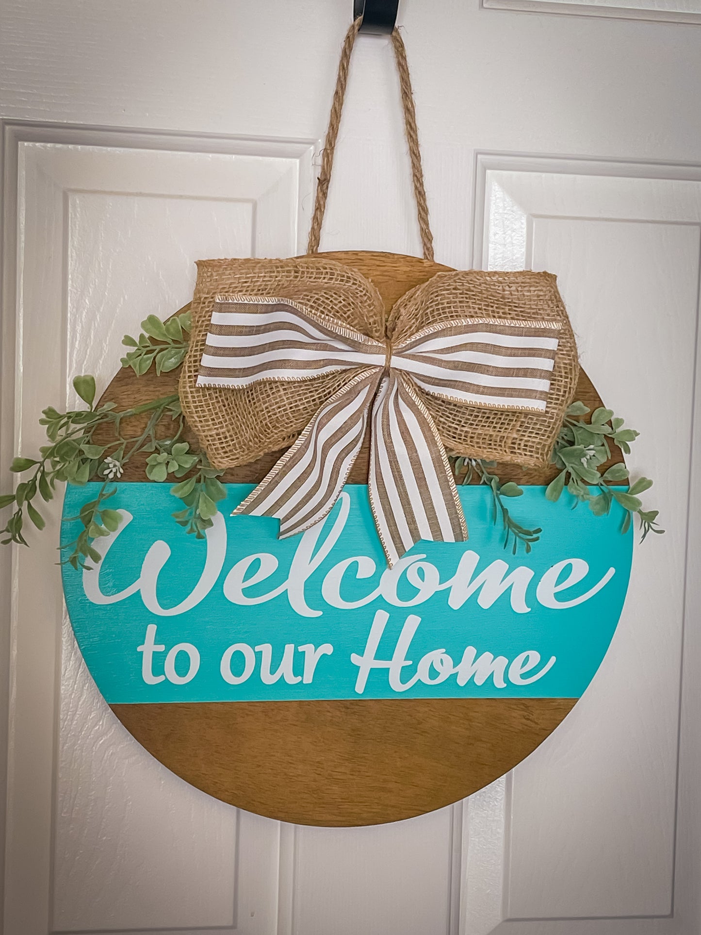 Welcome To Our Home Wood Door Hanger