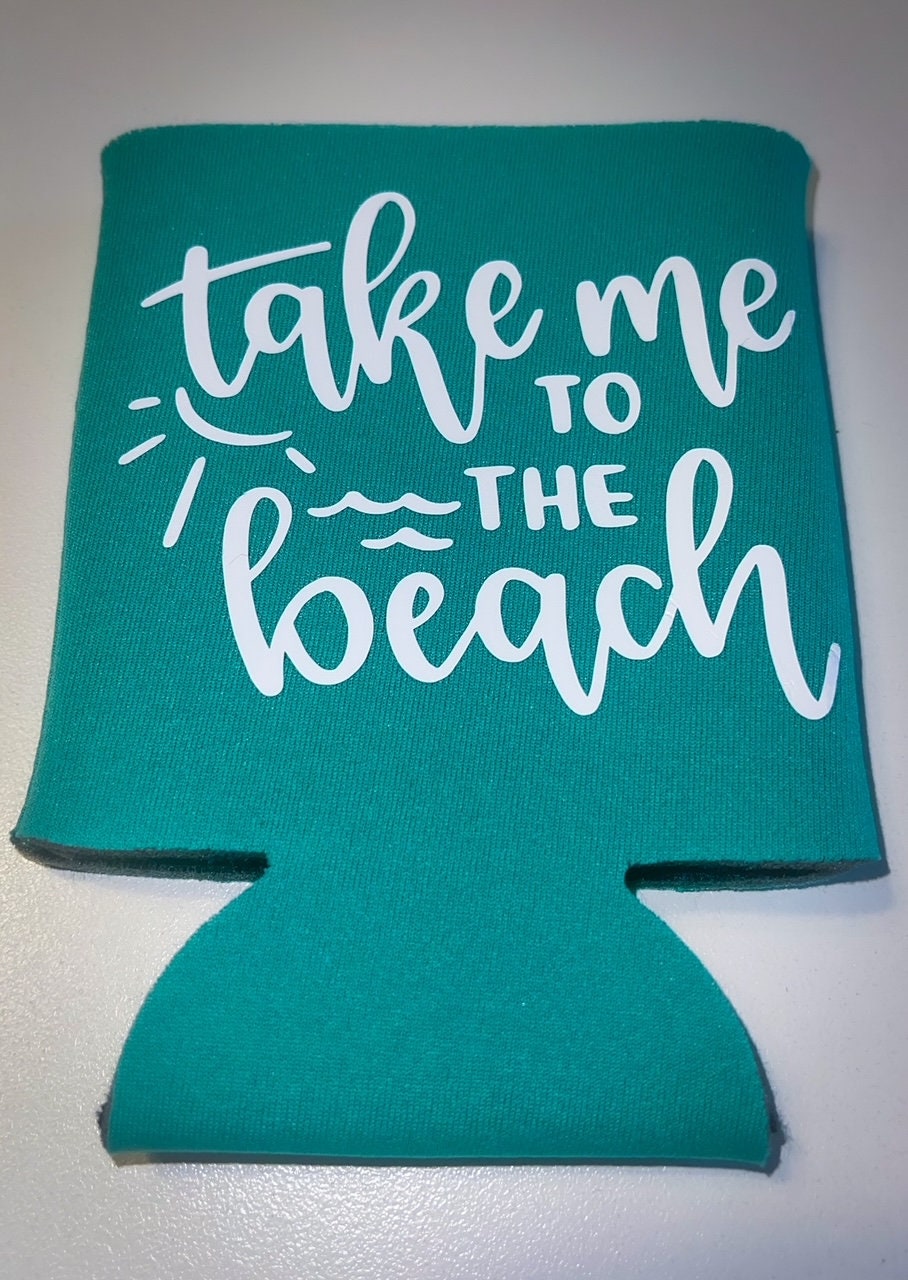 Beach Themed Can & Bottle Sleeves, Cozies, Drinking, Can Cooler, Can Sleeve, Bottle Sleeve, Beach
