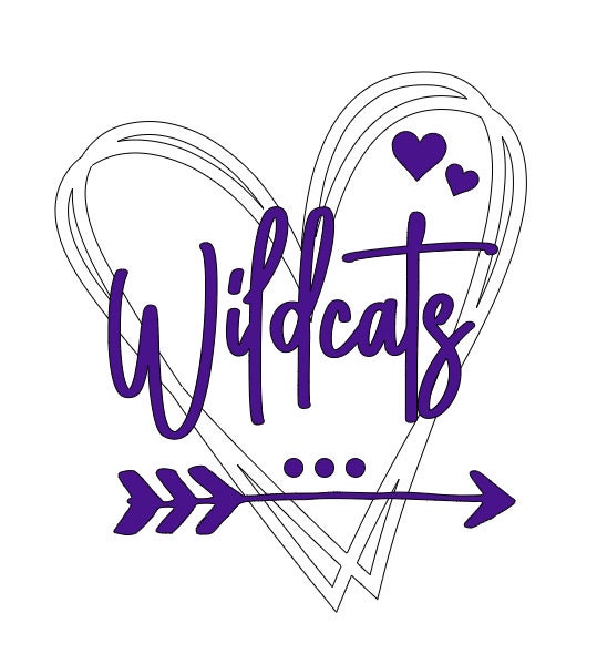 Wildcats Vinyl Heart Decal, Sticker, Heart, Decal, Vinyl, Cup Decal, Window Decal, Yeti Decal, Tervis Decal, Rtic Decal
