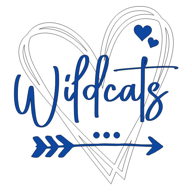 Wildcats Vinyl Heart Decal, Sticker, Heart, Decal, Vinyl, Cup Decal, Window Decal, Yeti Decal, Tervis Decal, Rtic Decal