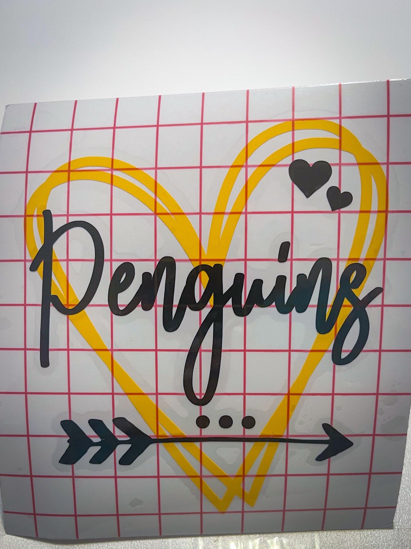 Penguins Vinyl Heart Decal, Sticker, Heart, Decal, Vinyl, Cup Decal, Window Decal, Yeti Decal, Tervis Decal, Rtic Decal