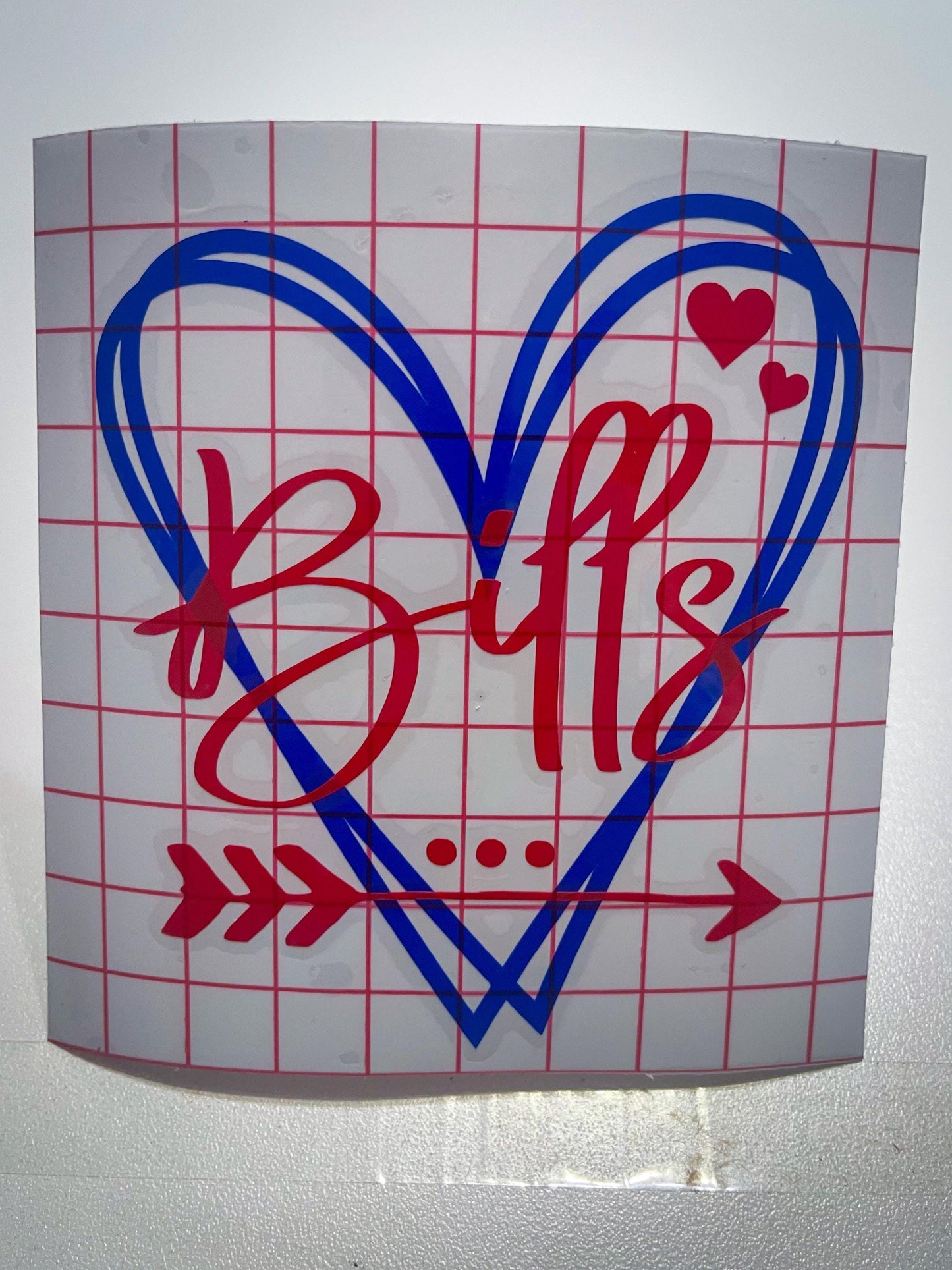 Bills Vinyl Heart Decal, Sticker, Heart, Decal, Vinyl, Cup Decal, Window Decal, Yeti Decal, Tervis Decal, Rtic Decal