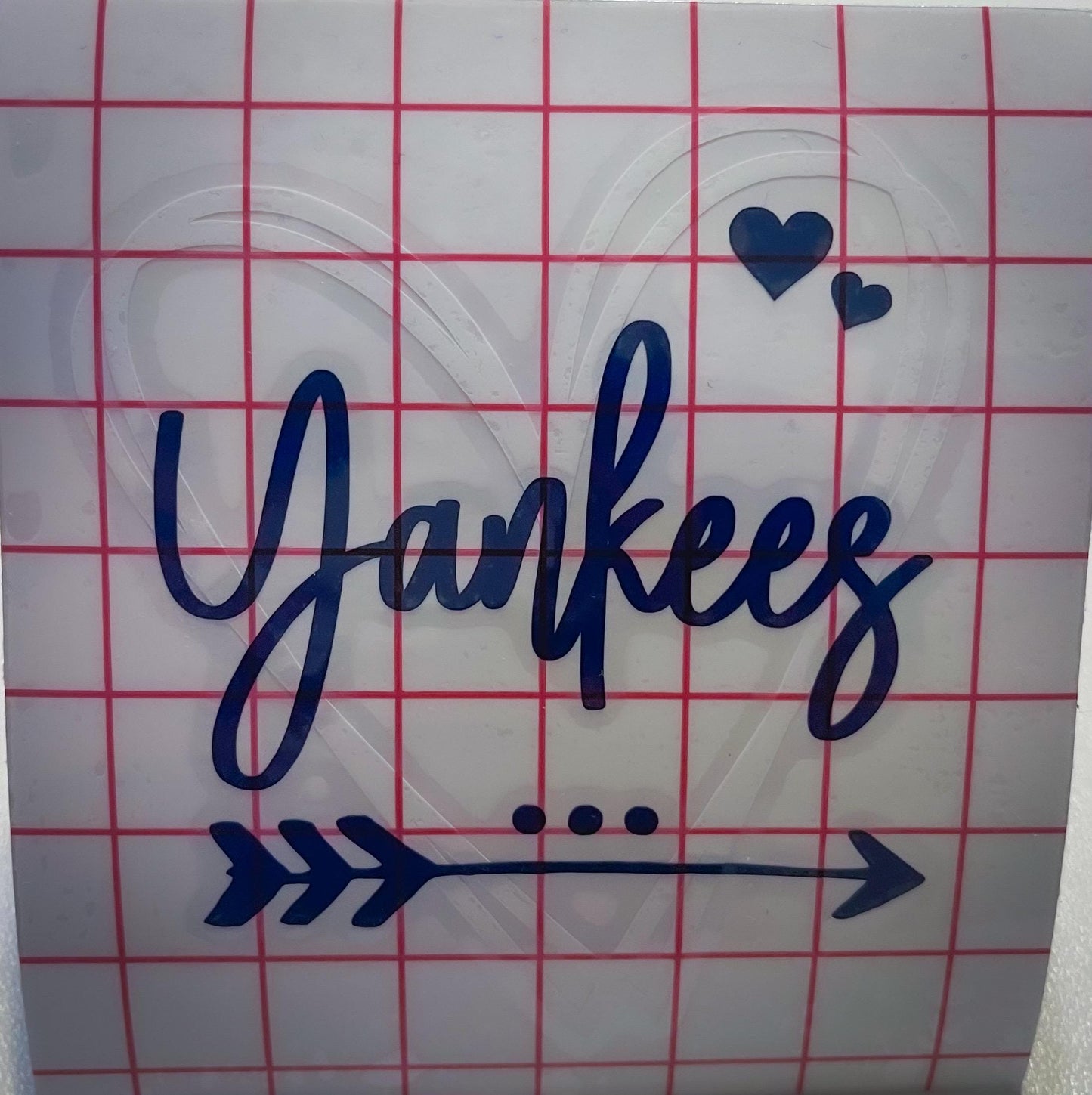 Yankees Vinyl Heart Decal, Sticker, Heart, Decal, Vinyl, Cup Decal, Window Decal, Yeti Decal, Tervis Decal, Rtic Decal