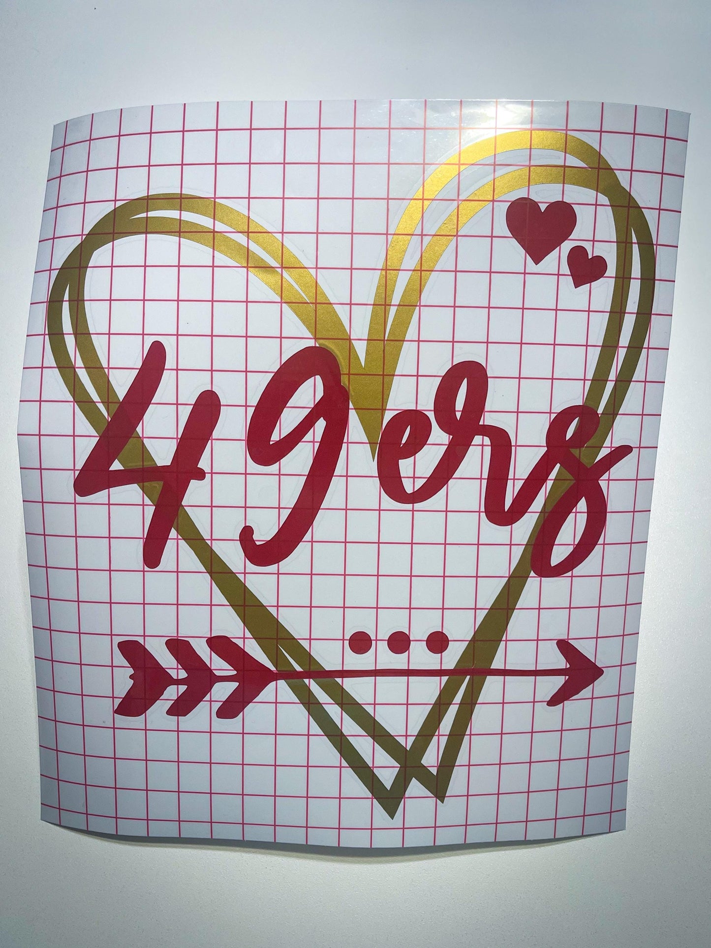 49ers Vinyl Heart Decal, Sticker, Heart, Decal, Vinyl, Cup Decal, Window Decal, Yeti Decal, Tervis Decal, Rtic Decal
