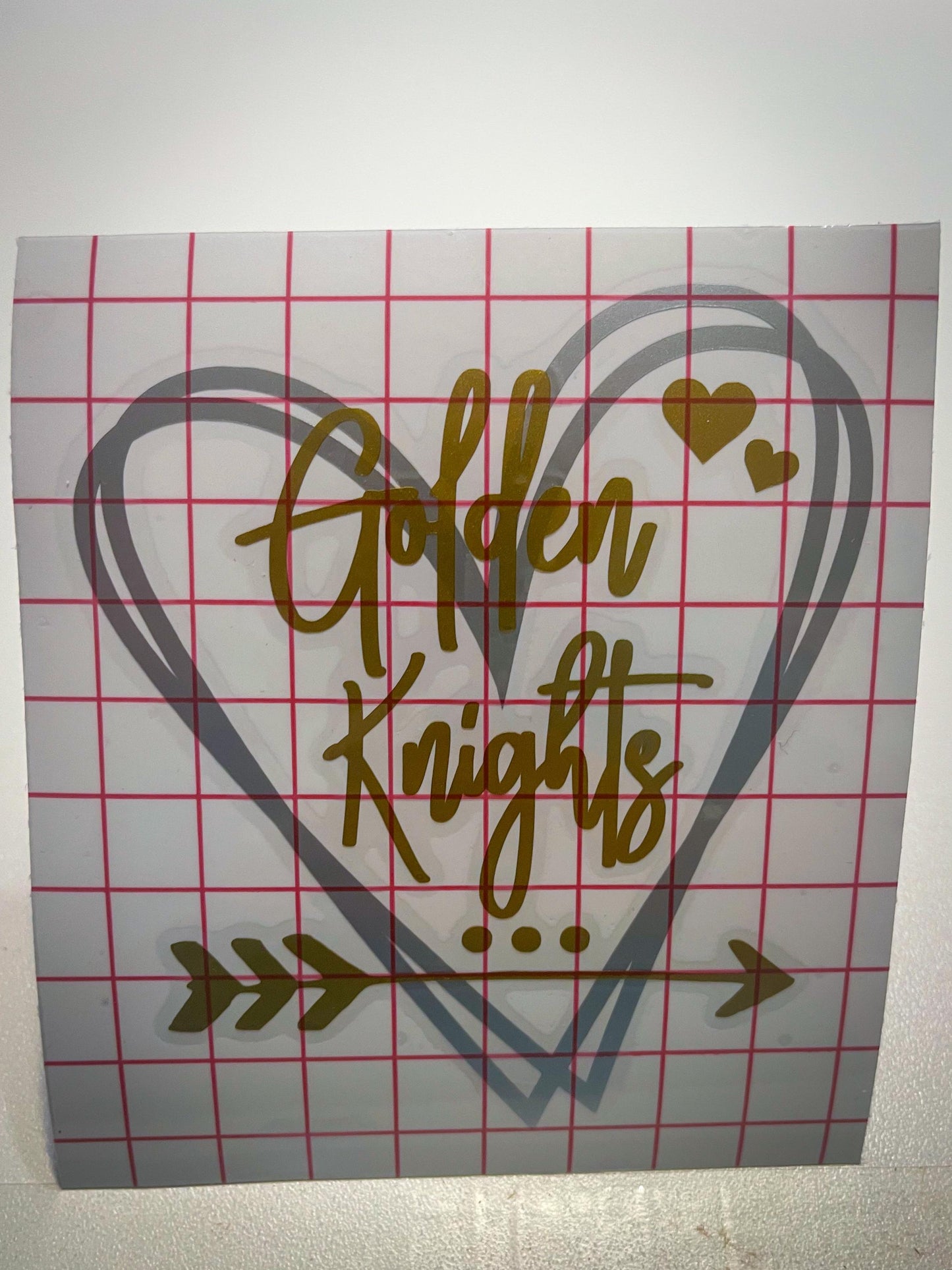 Golden Knights Vinyl Heart Decal, Sticker, Heart, Decal, Vinyl, Cup Decal, Window Decal, Yeti Decal, Tervis Decal, Rtic Decal
