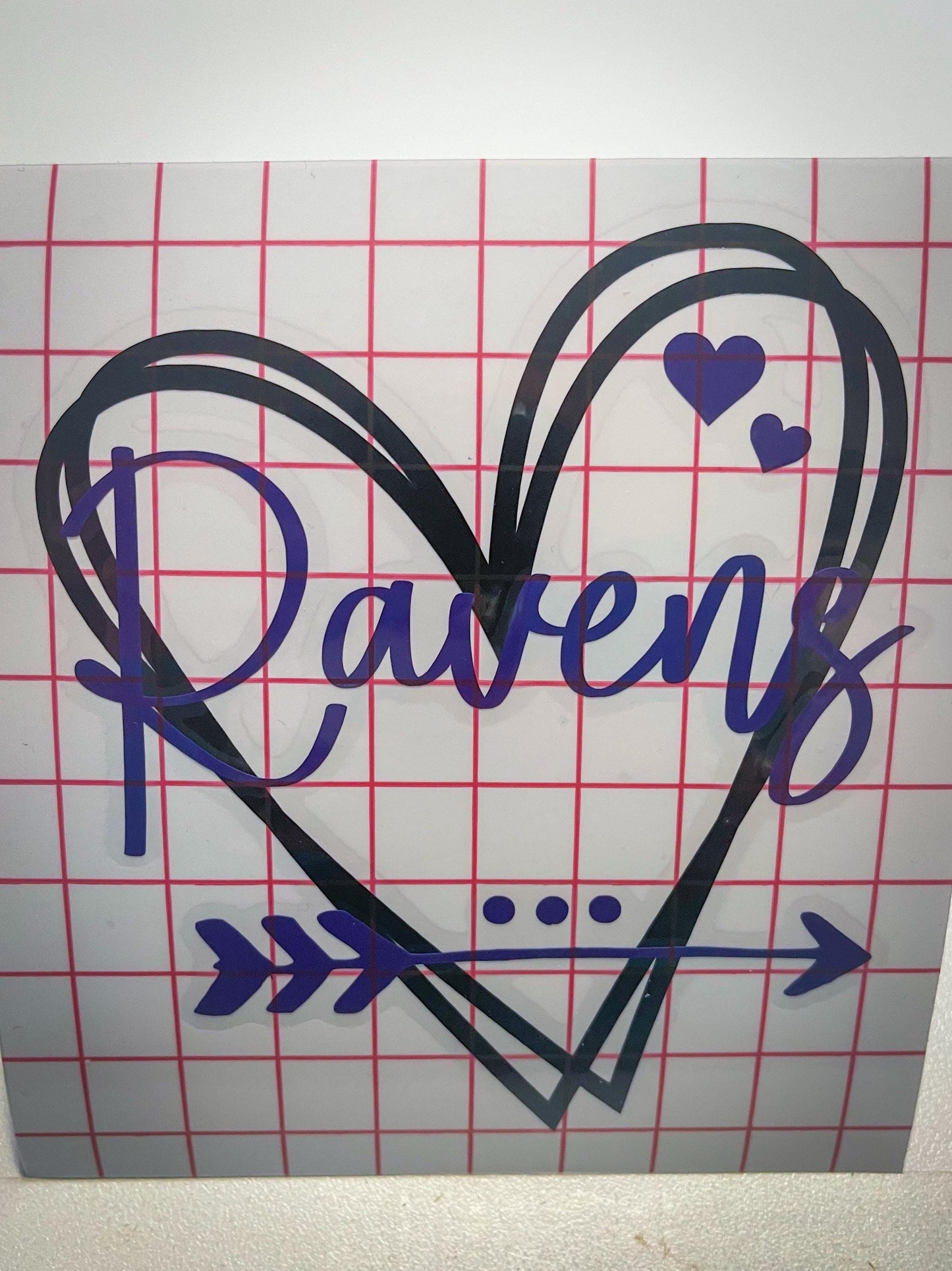 Ravens Vinyl Heart Decal, Sticker, Heart, Decal, Vinyl, Cup Decal, Window Decal, Yeti Decal, Tervis Decal, Rtic Decal