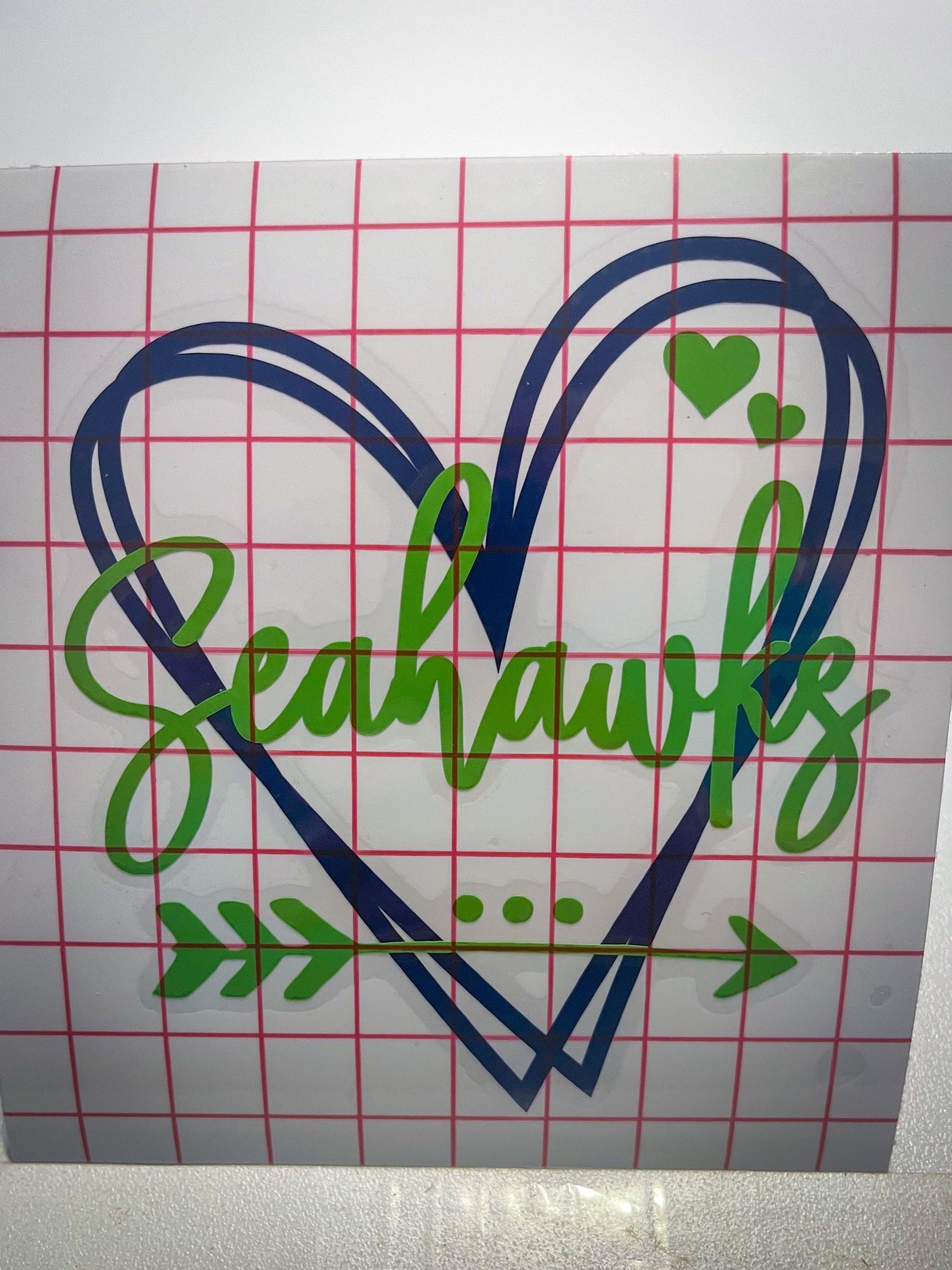 Seahawks Vinyl Heart Decal, Sticker, Heart, Decal, Vinyl, Cup Decal, Window Decal, Yeti Decal, Tervis Decal, Rtic Decal