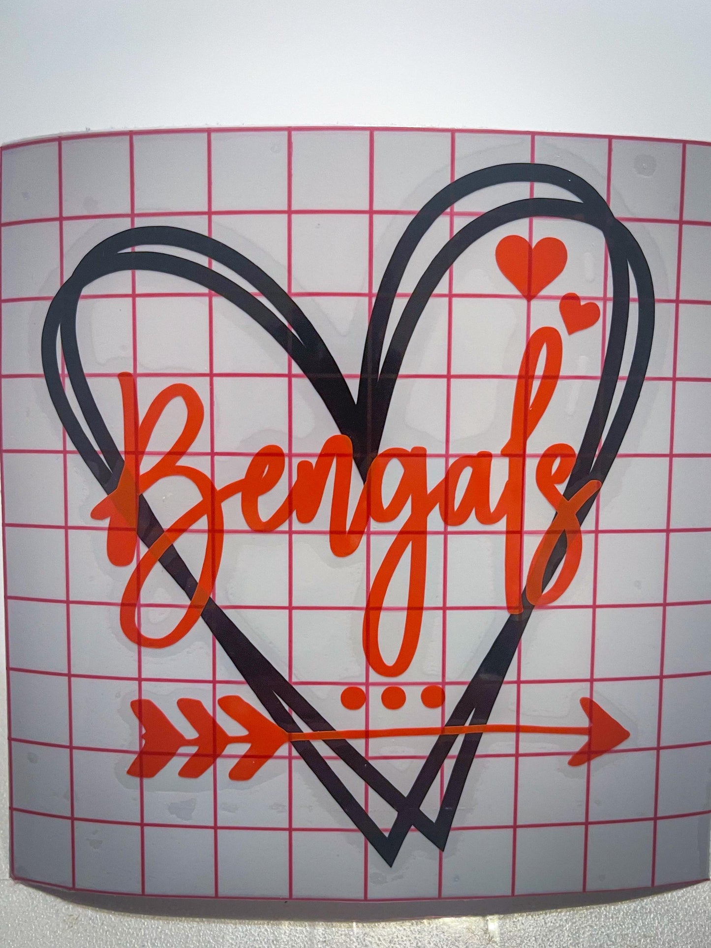 Bengals Vinyl Heart Decal, Sticker, Heart, Decal, Vinyl, Cup Decal, Window Decal, Yeti Decal, Tervis Decal, Rtic Decal