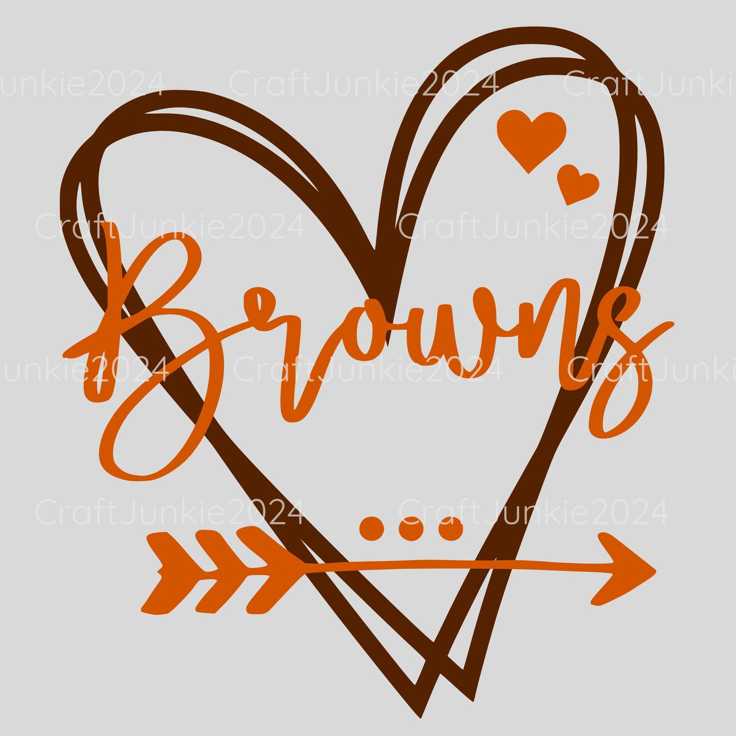 Browns Vinyl Heart Decal, Sticker, Heart, Decal, Vinyl, Cup Decal, Window Decal, Yeti Decal, Tervis Decal, Rtic Decal