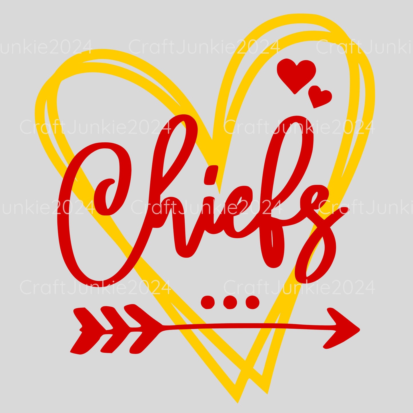 Chiefs Vinyl Heart Decal, Sticker, Heart, Decal, Vinyl, Cup Decal, Window Decal, Yeti Decal, Tervis Decal, Rtic Decal