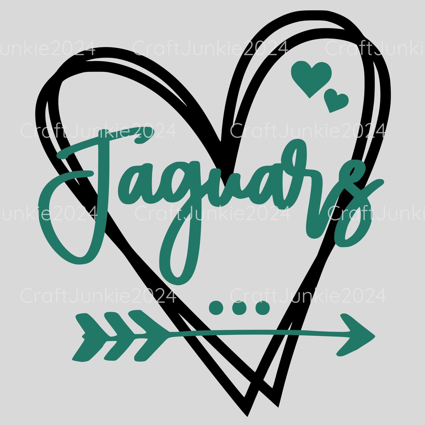 Jaguars Vinyl Heart Decal, Sticker, Heart, Decal, Vinyl, Cup Decal, Window Decal, Yeti Decal, Tervis Decal, Rtic Decal