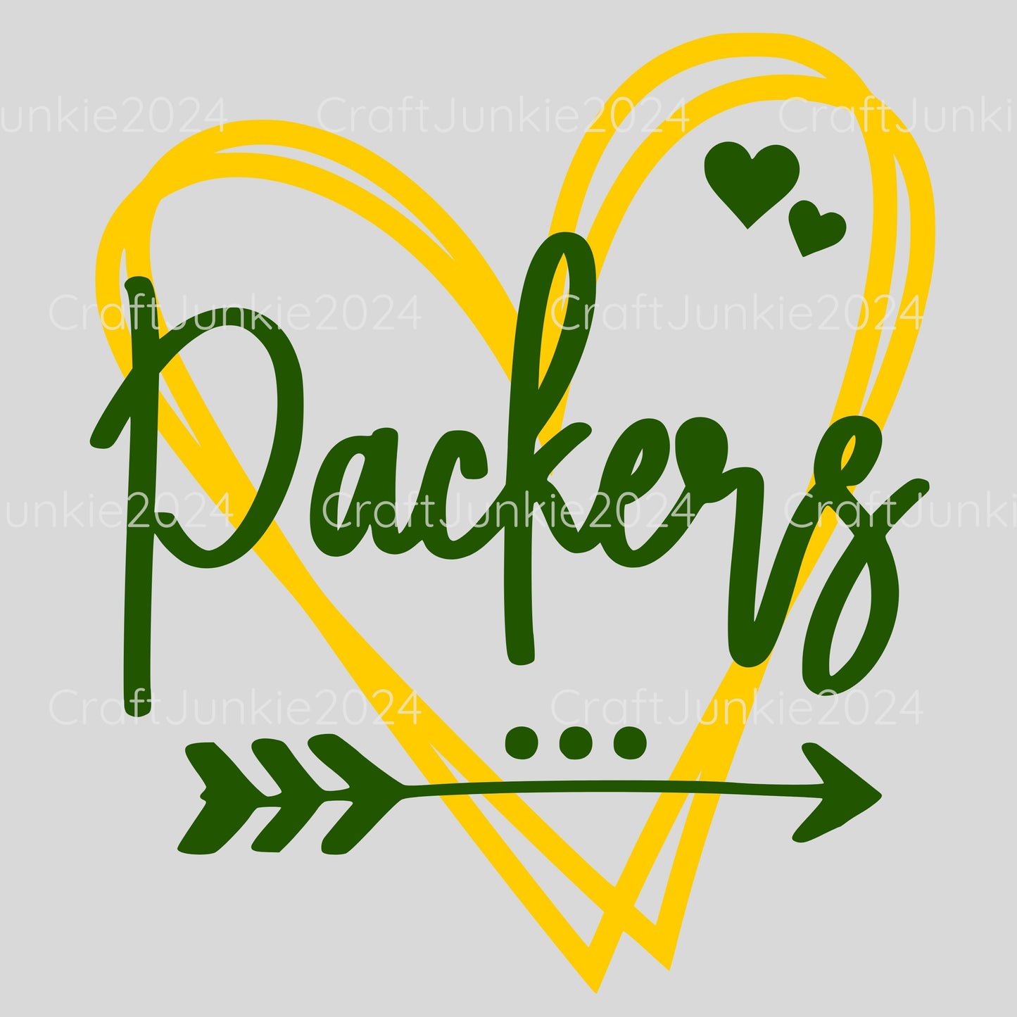 Packers Vinyl Heart Decal, Sticker, Heart, Decal, Vinyl, Cup Decal, Window Decal, Yeti Decal, Tervis Decal, Rtic Decal
