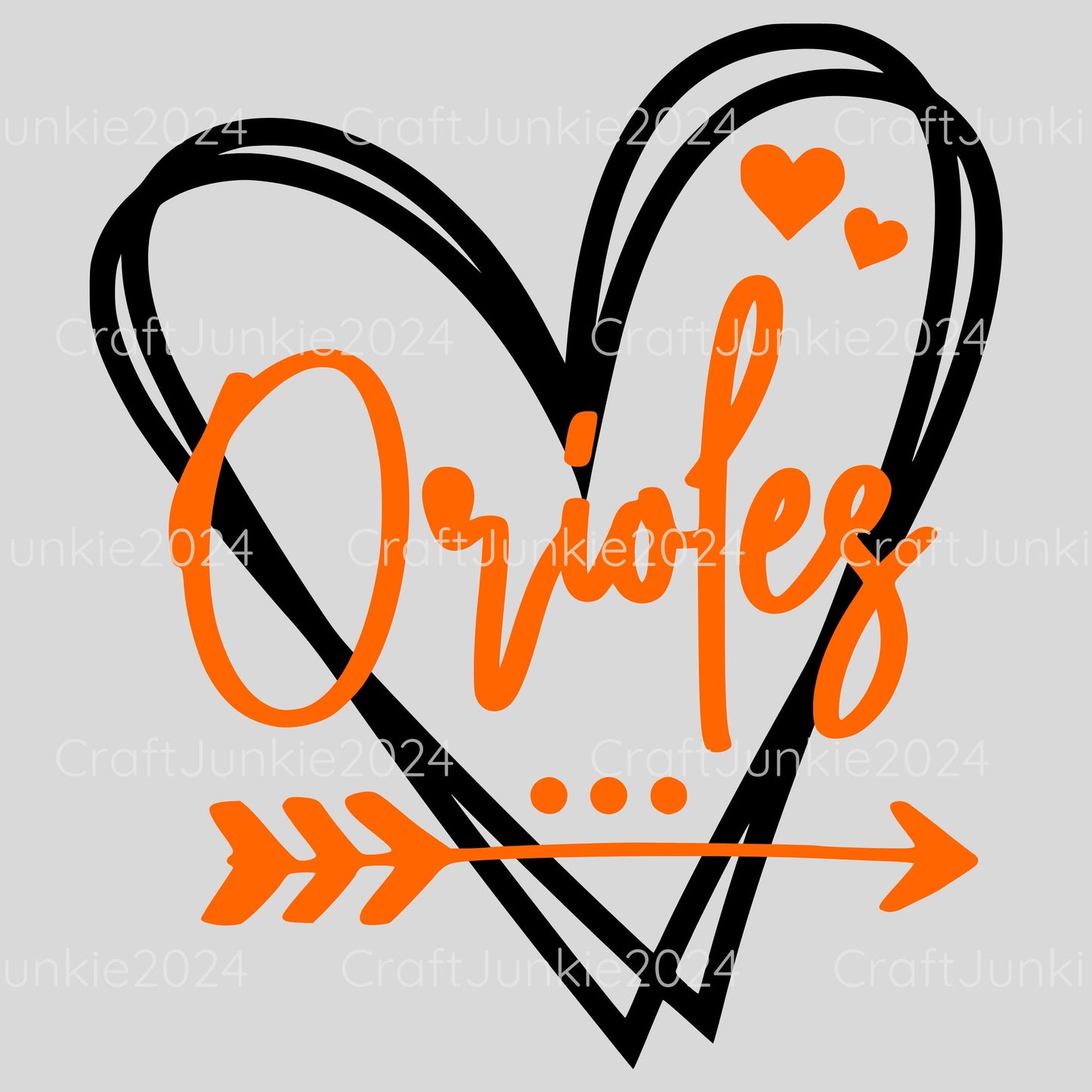 Orioles Vinyl Heart Decal, Sticker, Heart, Decal, Vinyl, Cup Decal, Window Decal, Yeti Decal, Tervis Decal, Rtic Decal