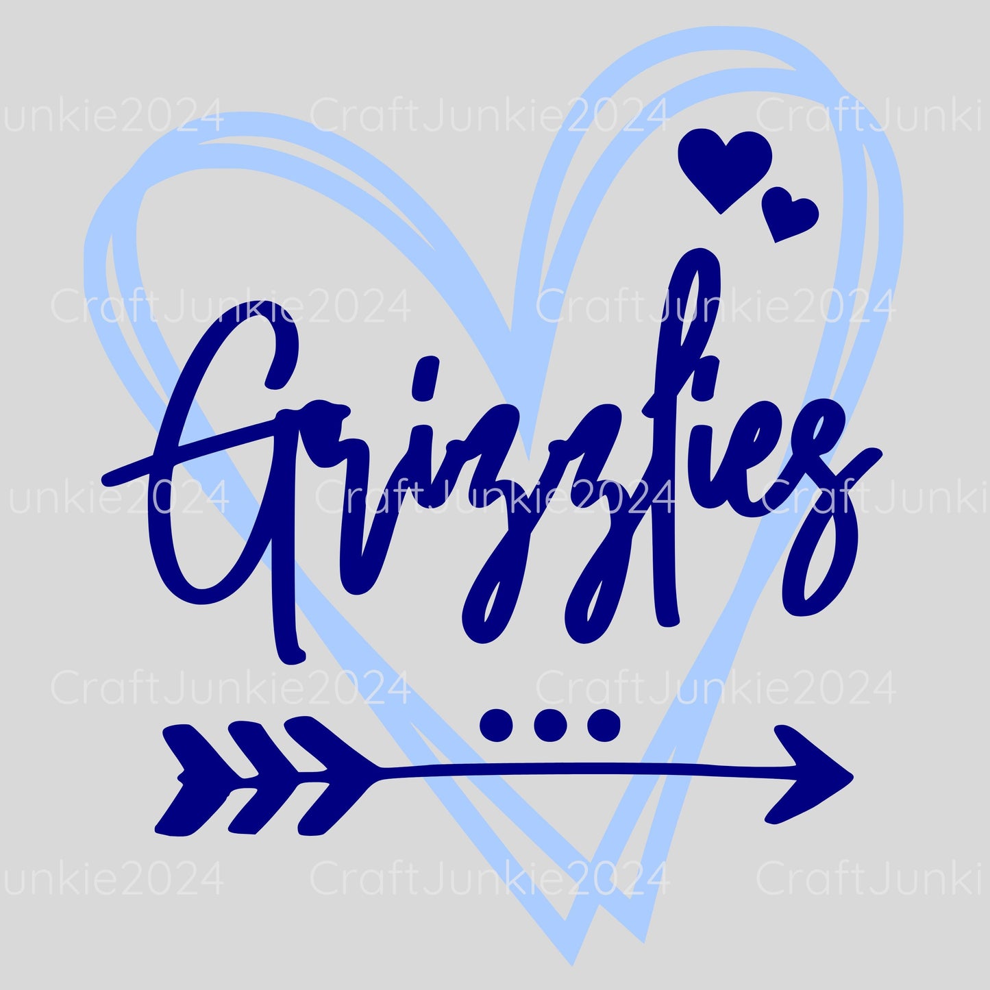 Grizzlies Vinyl Heart Decal, Sticker, Heart, Decal, Vinyl, Cup Decal, Window Decal, Yeti Decal, Tervis Decal, Rtic Decal
