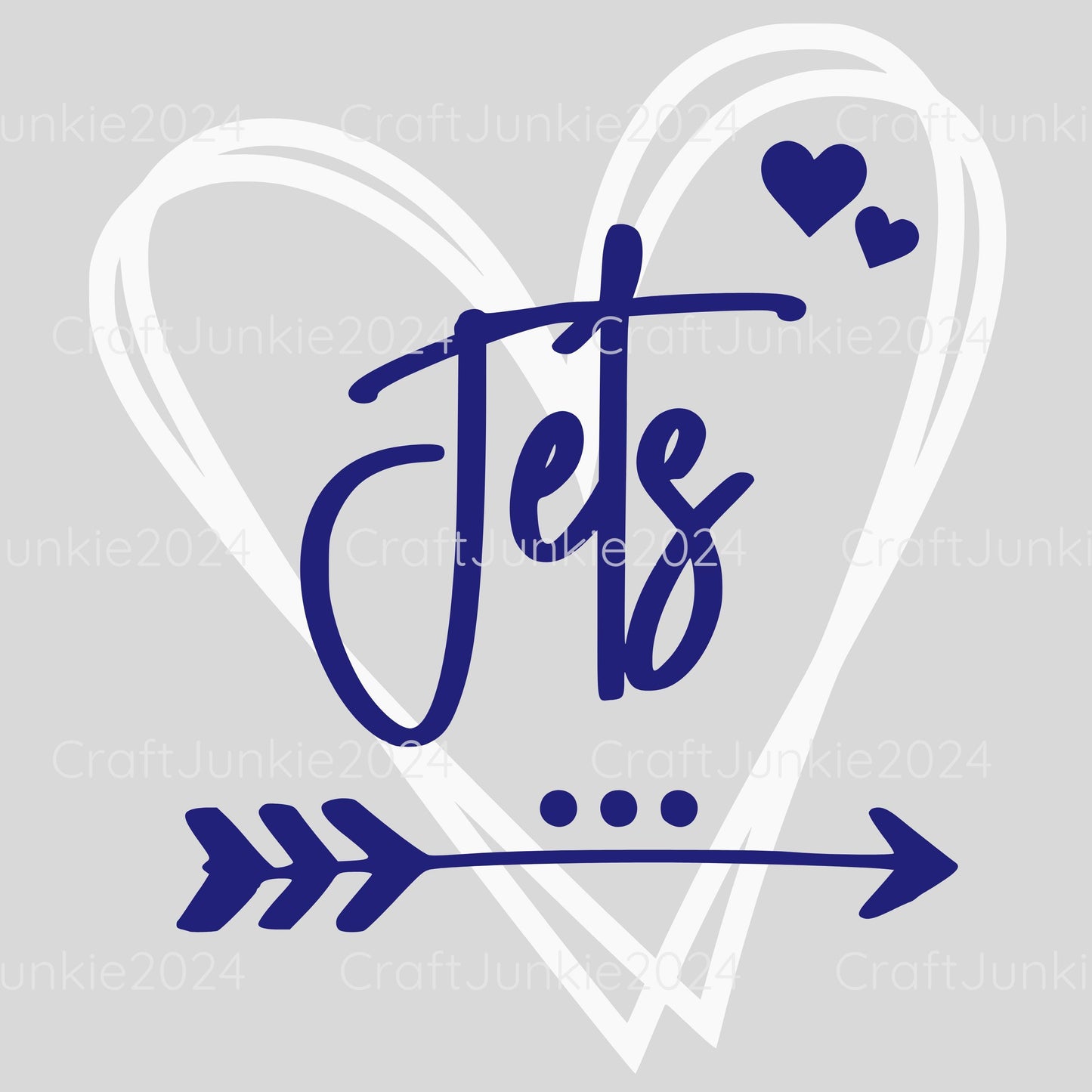 Jets Vinyl Heart Decal, Sticker, Heart, Decal, Vinyl, Cup Decal, Window Decal, Yeti Decal, Tervis Decal, Rtic Decal