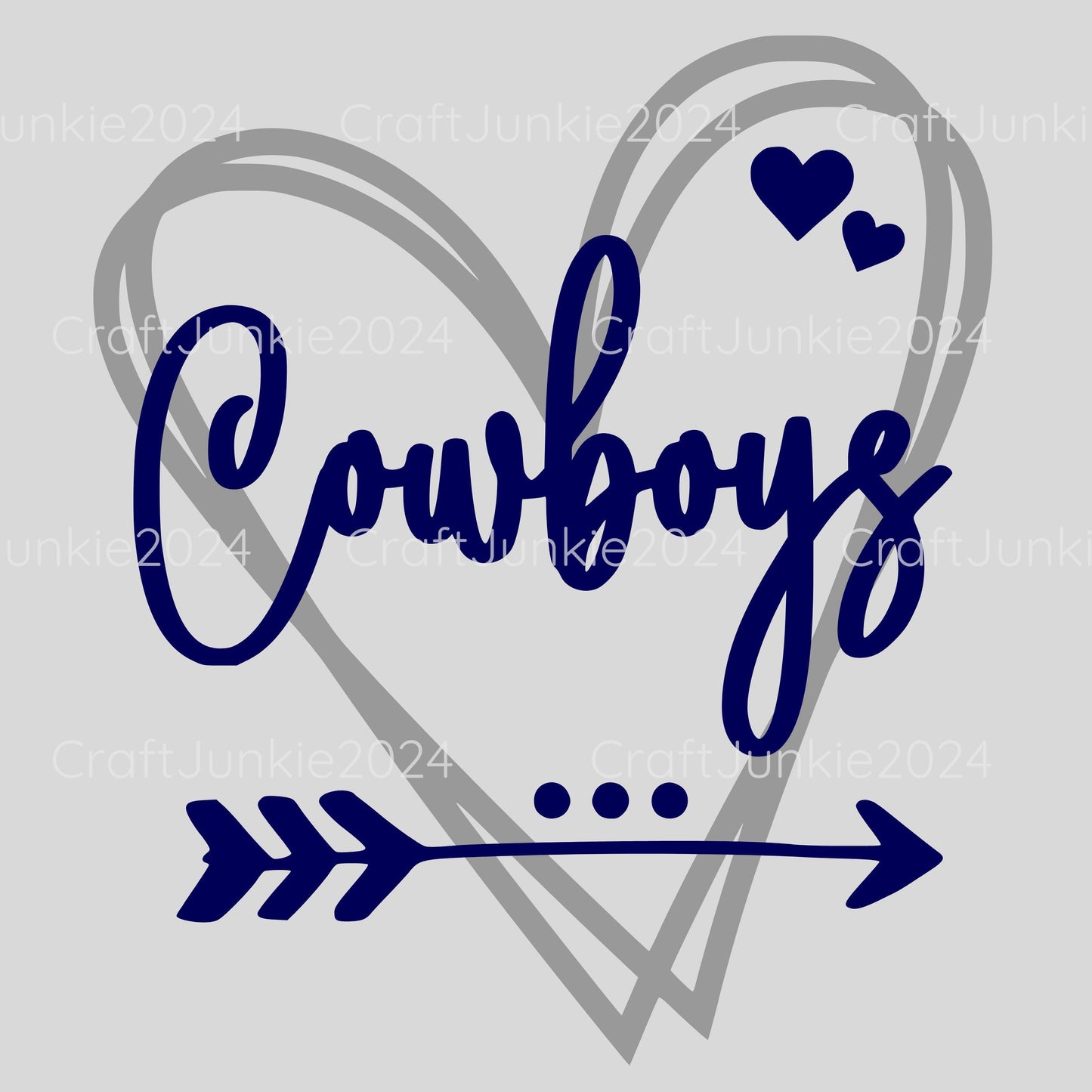 Cowboys Vinyl Heart Decal, Sticker, Heart, Decal, Vinyl, Cup Decal, Window Decal, Yeti Decal, Tervis Decal, Rtic Decal