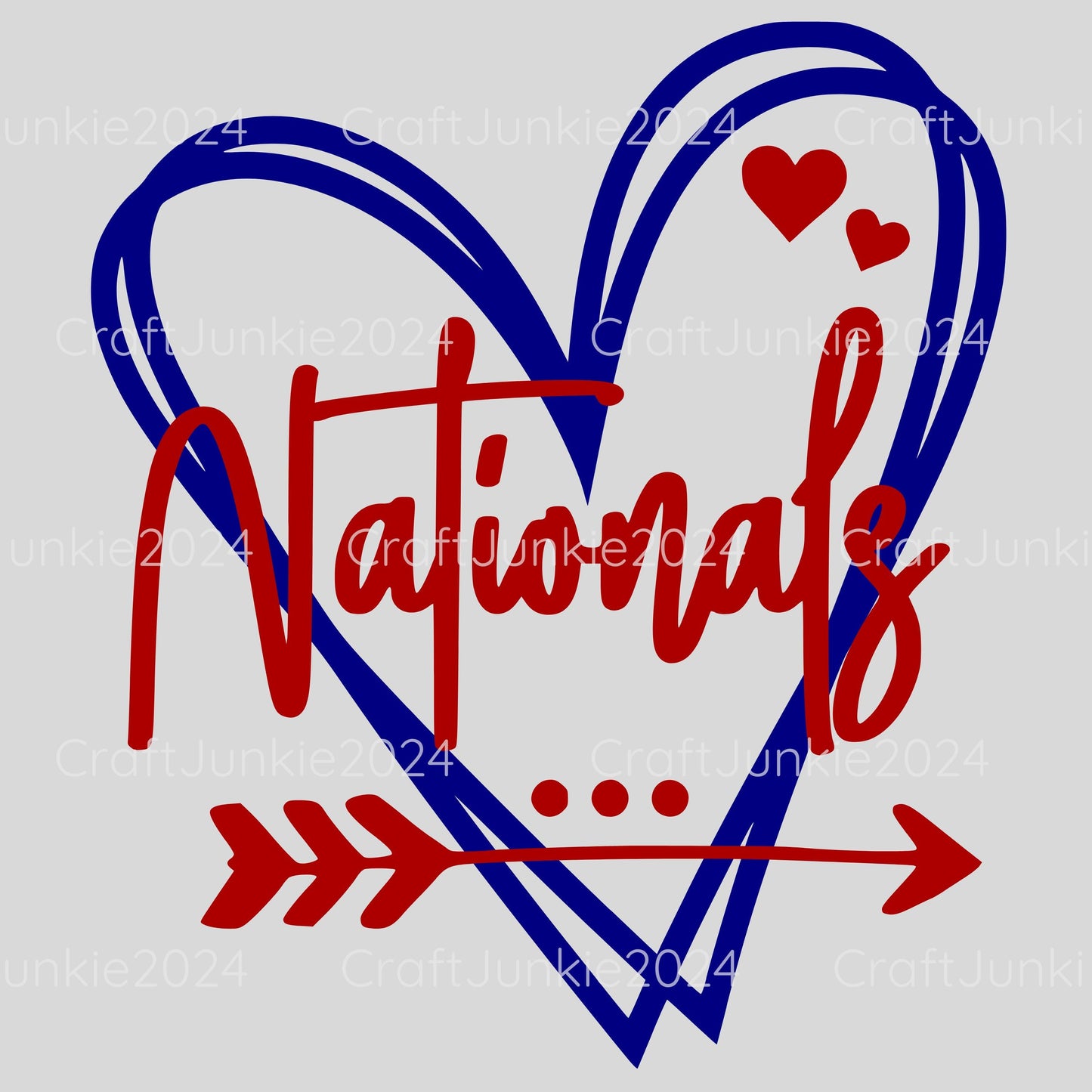 Nationals Vinyl Heart Decal, Sticker, Heart, Decal, Vinyl, Cup Decal, Window Decal, Yeti Decal, Tervis Decal, Rtic Decal