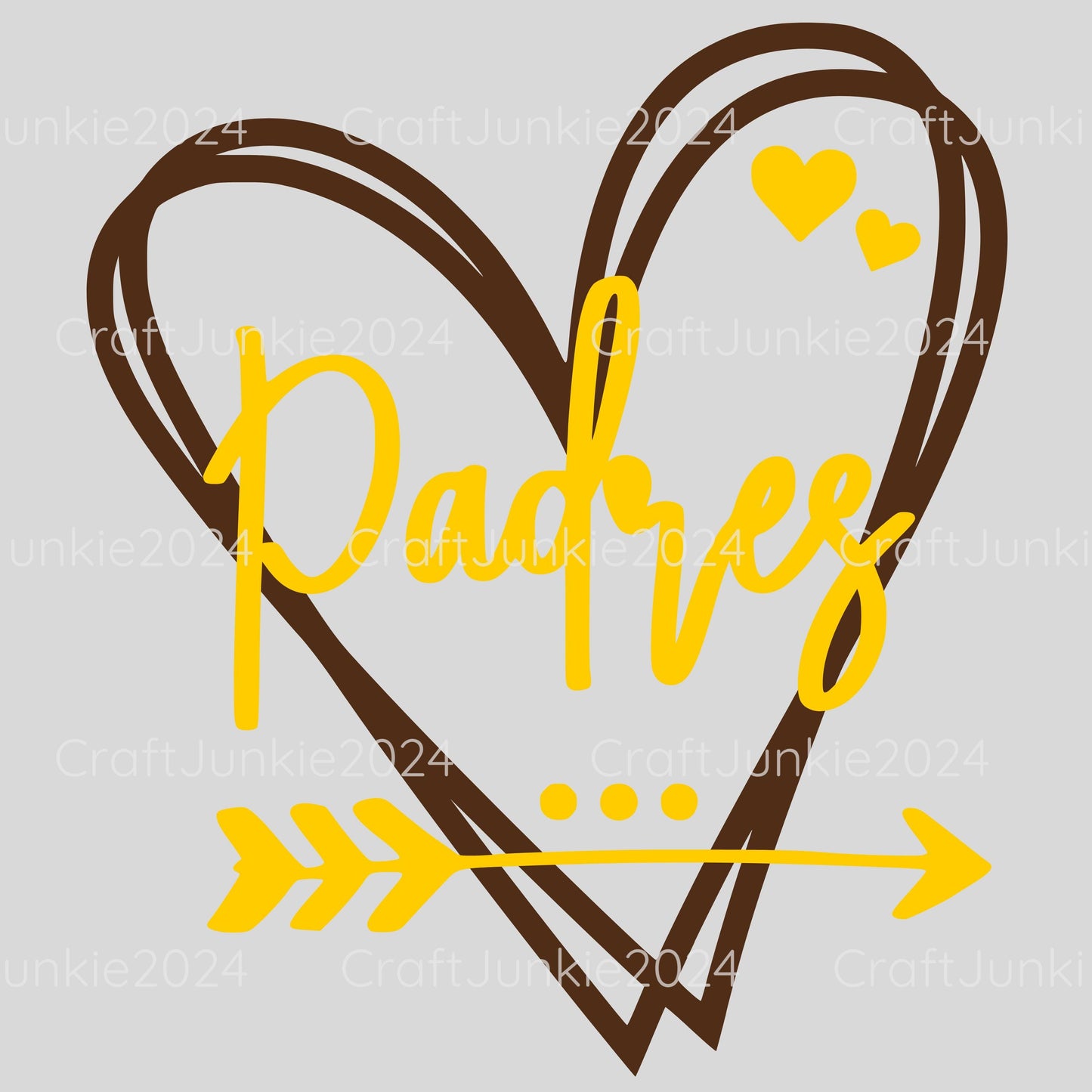 Padres Vinyl Heart Decal, Sticker, Heart, Decal, Vinyl, Cup Decal, Window Decal, Yeti Decal, Tervis Decal, Rtic Decal