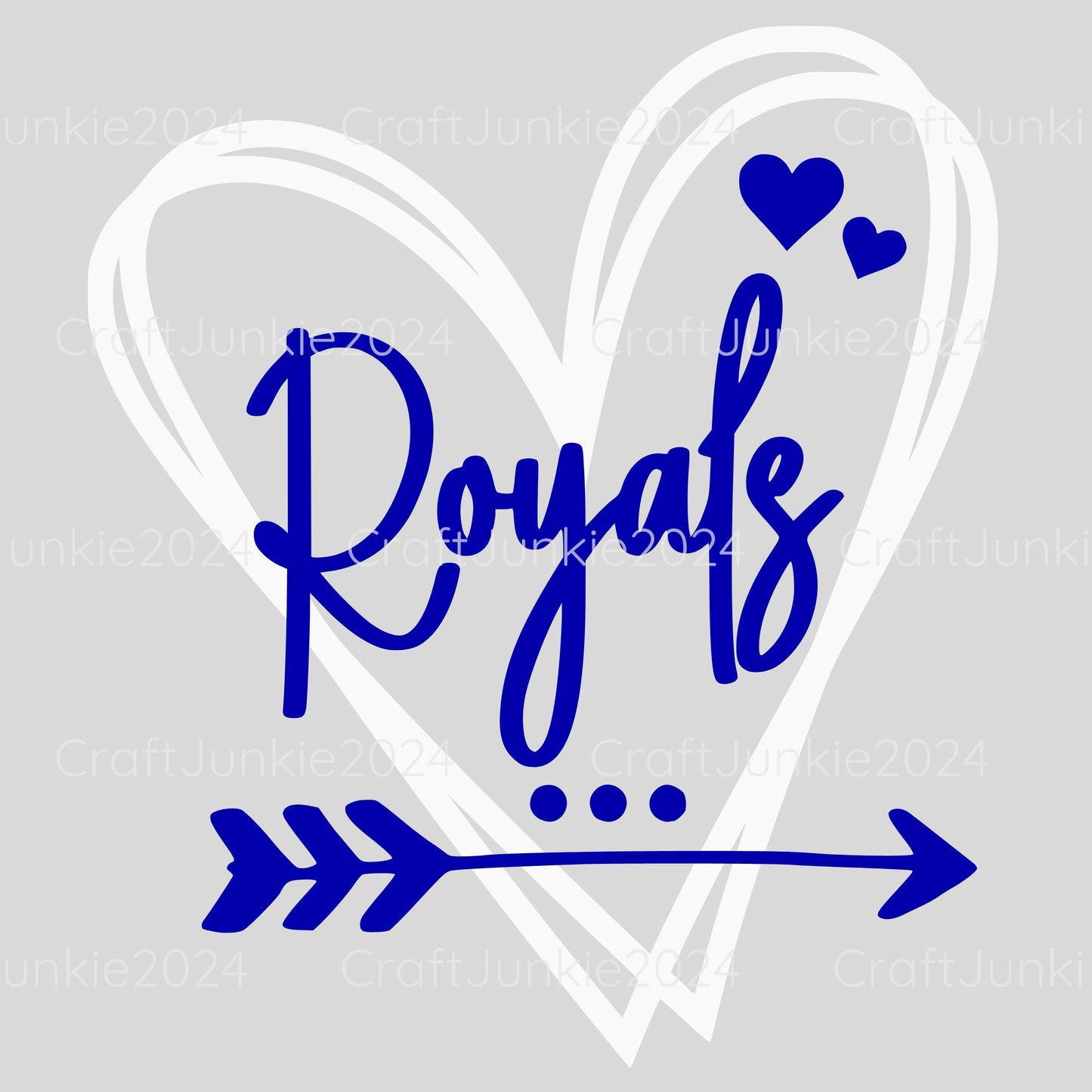 Royals Vinyl Heart Decal, Sticker, Heart, Decal, Vinyl, Cup Decal, Window Decal, Yeti Decal, Tervis Decal, Rtic Decal
