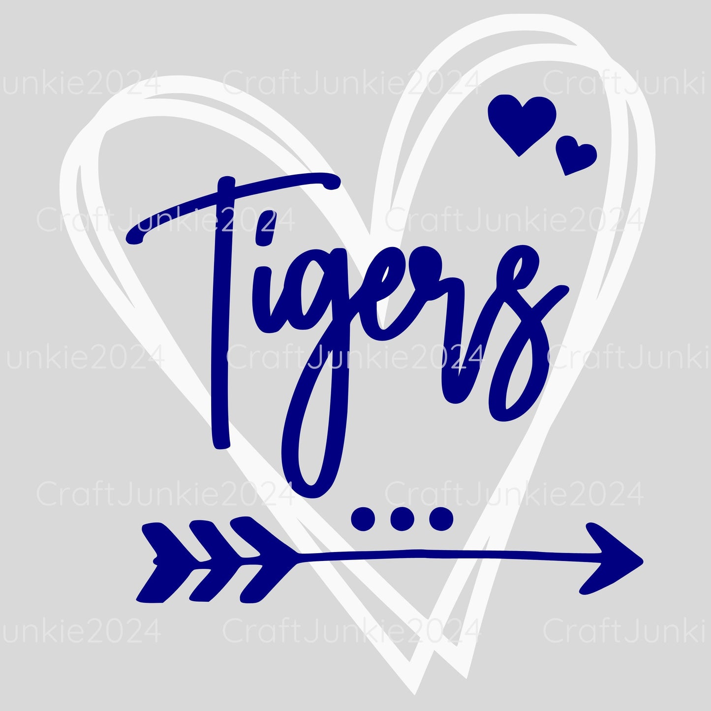 Tigers Vinyl Heart Decal, Sticker, Heart, Decal, Vinyl, Cup Decal, Window Decal, Yeti Decal, Tervis Decal, Rtic Decal