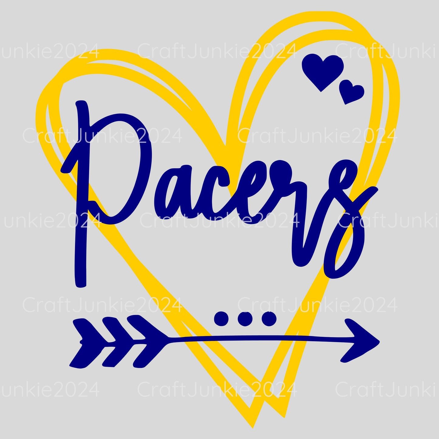 Pacers Vinyl Heart Decal, Sticker, Heart, Decal, Vinyl, Cup Decal, Window Decal, Yeti Decal, Tervis Decal, Rtic Decal